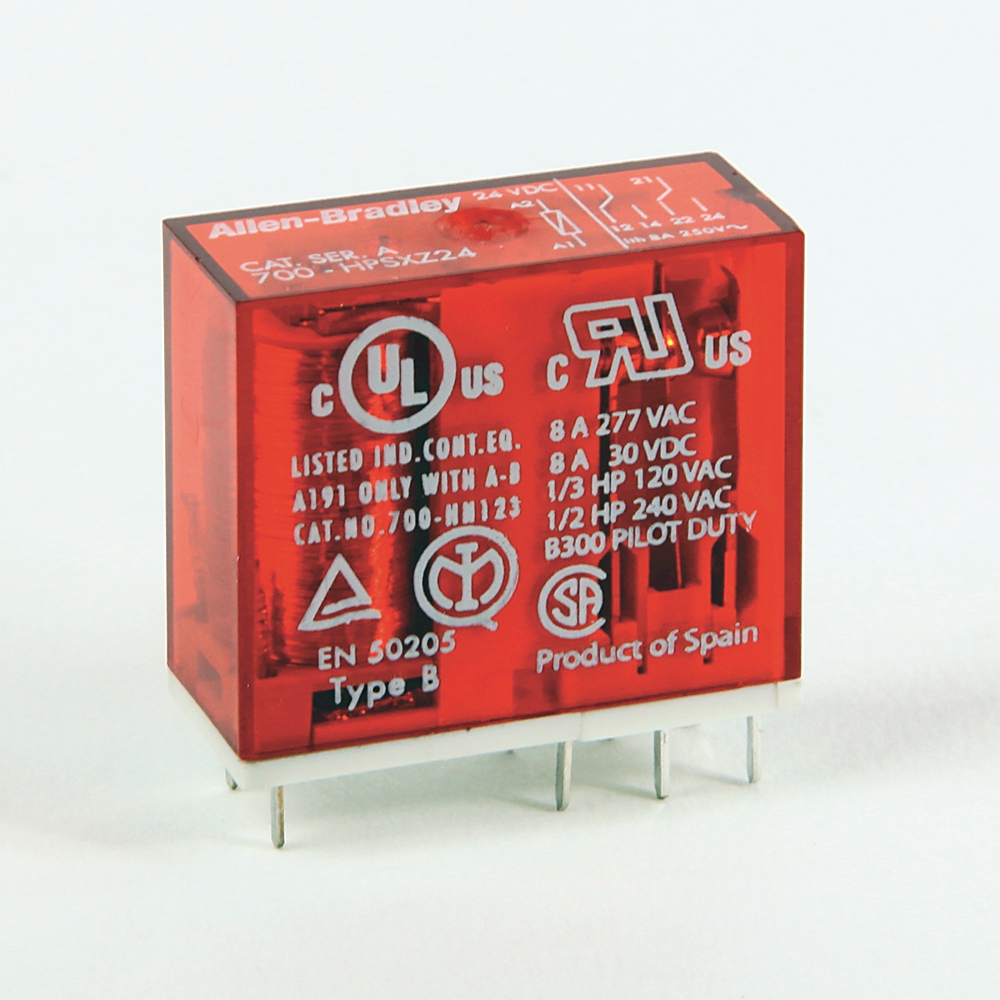 Allen-Bradley Allen-Bradley 700-HPSXZ24 24V DPDT PCB Style 2 Pole Safety Relay