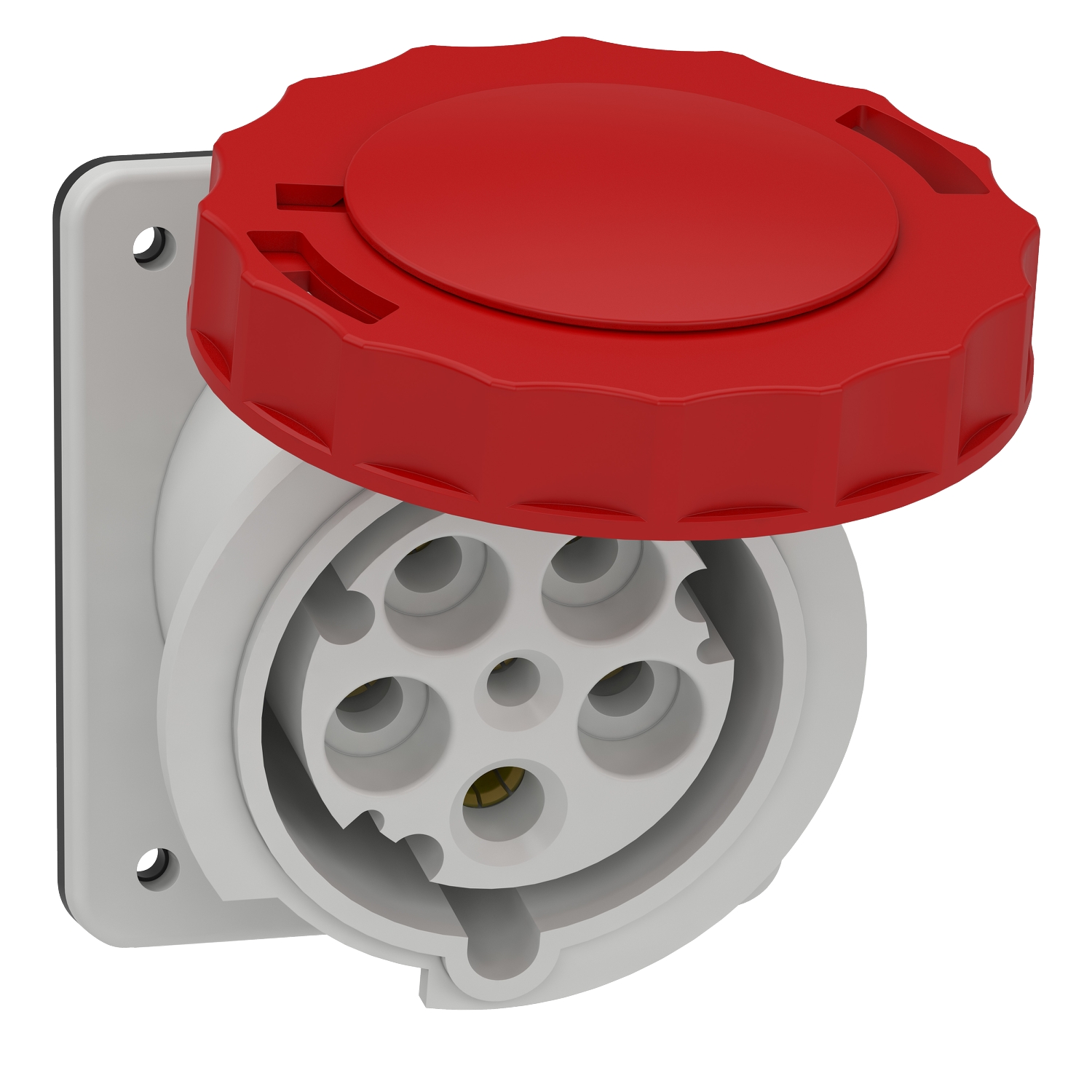 Schneider Electric Schneider Electric 81283 – Panel mounting socket, Mureva PK, angled, 63A, 3P+N+E, 400 V, IP67