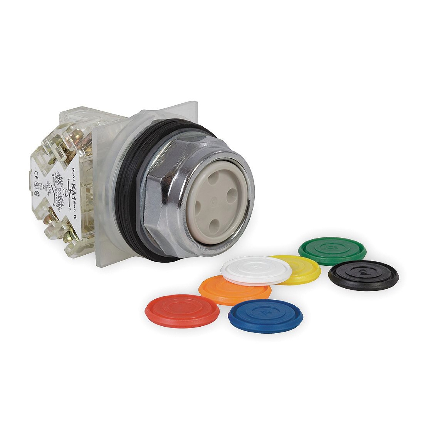 Schneider Electric Schneider Electric 9001KR1UH13 – Push button, Harmony 9001K, metal, flush, 7 colours choice, 30mm, spring return, 1 C/O