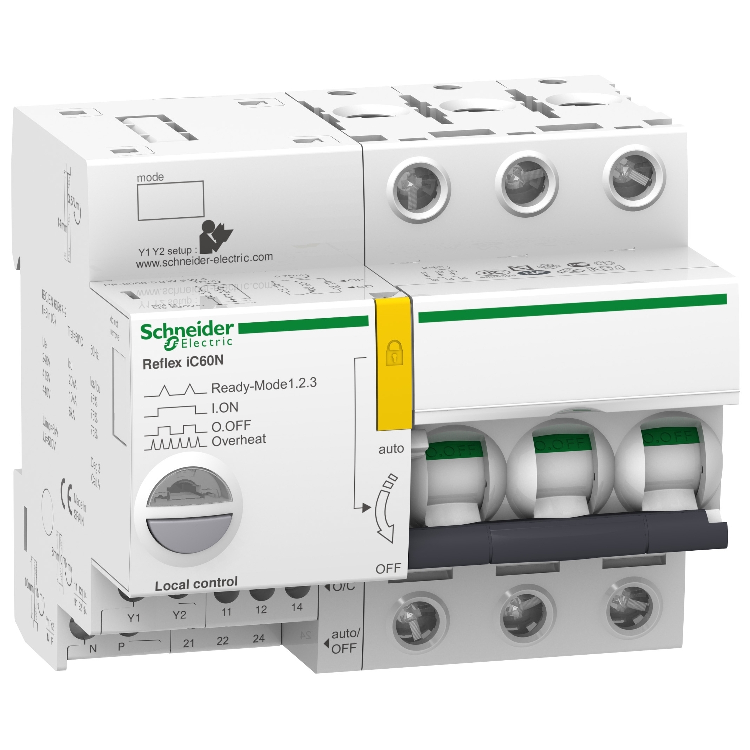 Schneider Electric Schneider Electric A9C52310 – Reflex iC60N 10 A 3P curve C integrated control MCB