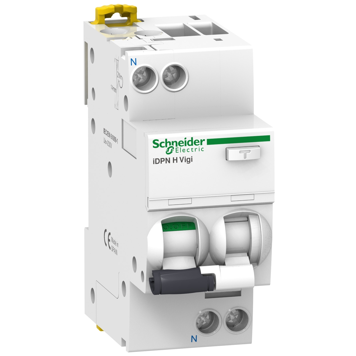 Schneider Electric Schneider Electric A9D37606 – Residual current breaker with overcurrent protection (RCBO), Acti9 iDPN H Vigi, 1P+N, 6A, C curve, 10000A, A type, 30 mA