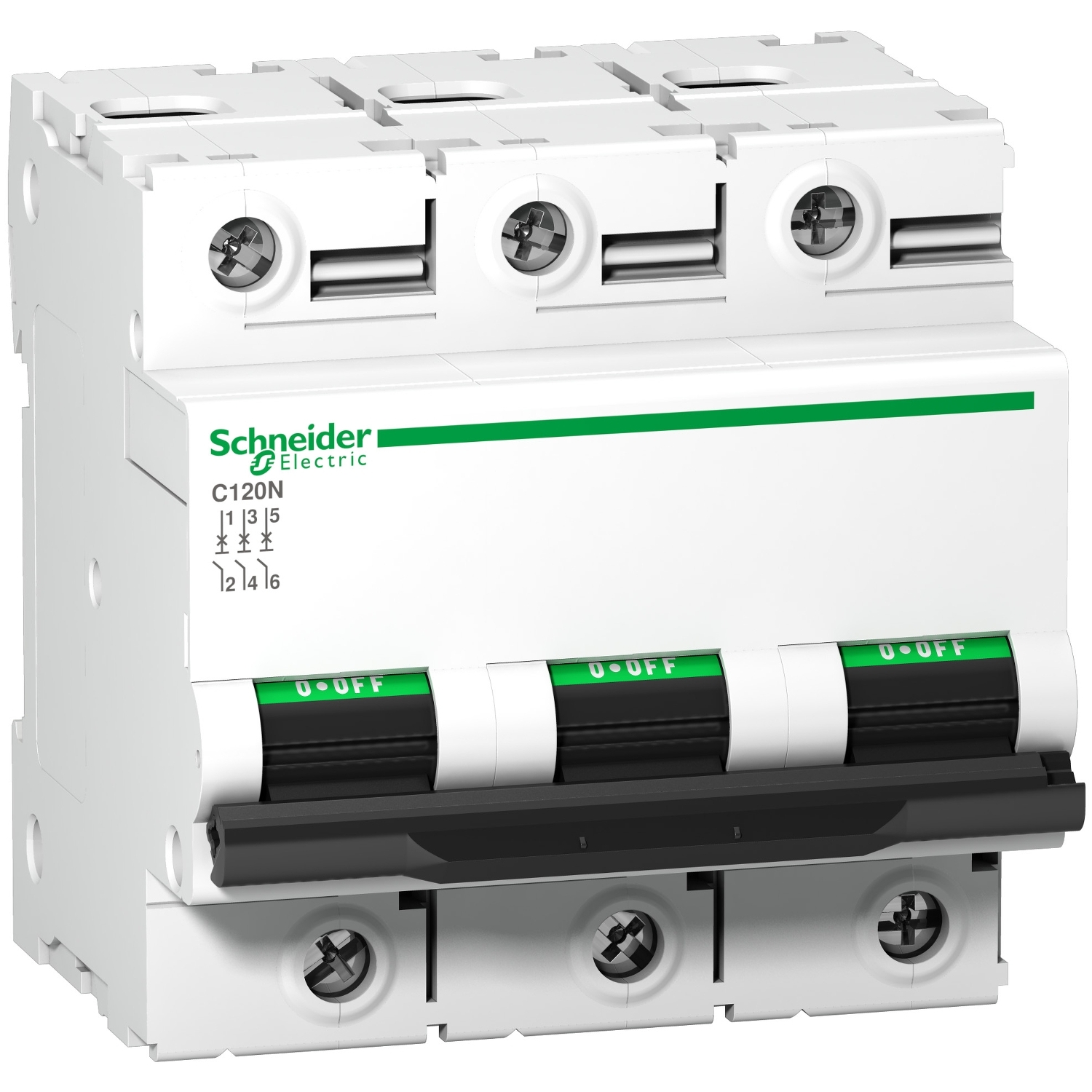 Schneider Electric Schneider Electric A9N18369 – Miniature circuit breaker (MCB), Acti9 C120N, 3P, 125A, C curve, 10000A (IEC/EN 60898-1), 10 kA (IEC/EN 60947-2)