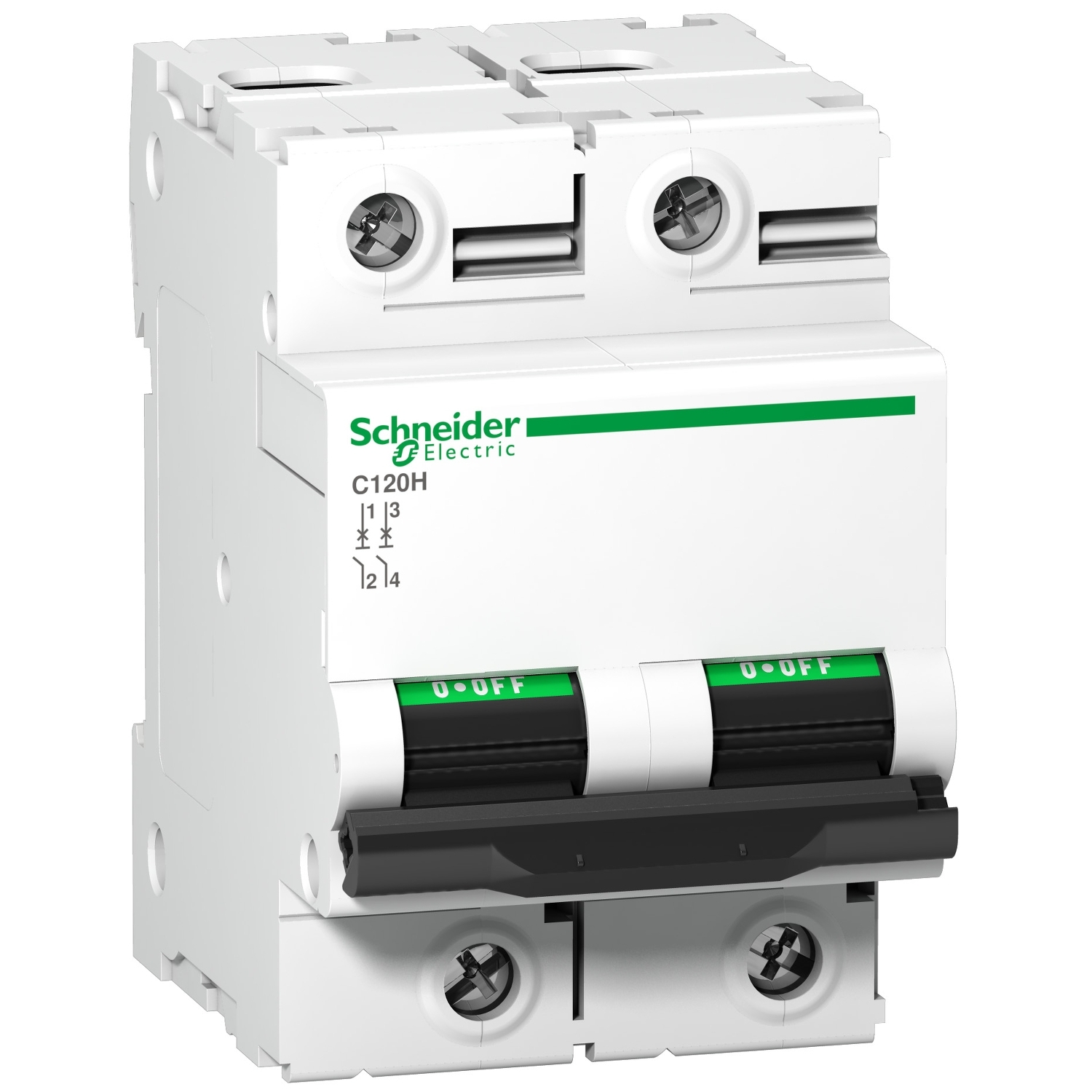 Schneider Electric Schneider Electric A9N18502 – Miniature circuit breaker (MCB), Acti9 C120H, 2P, 100A, D curve, 15000A (IEC/EN 60898-1), 15 kA (IEC/EN 60947-2)