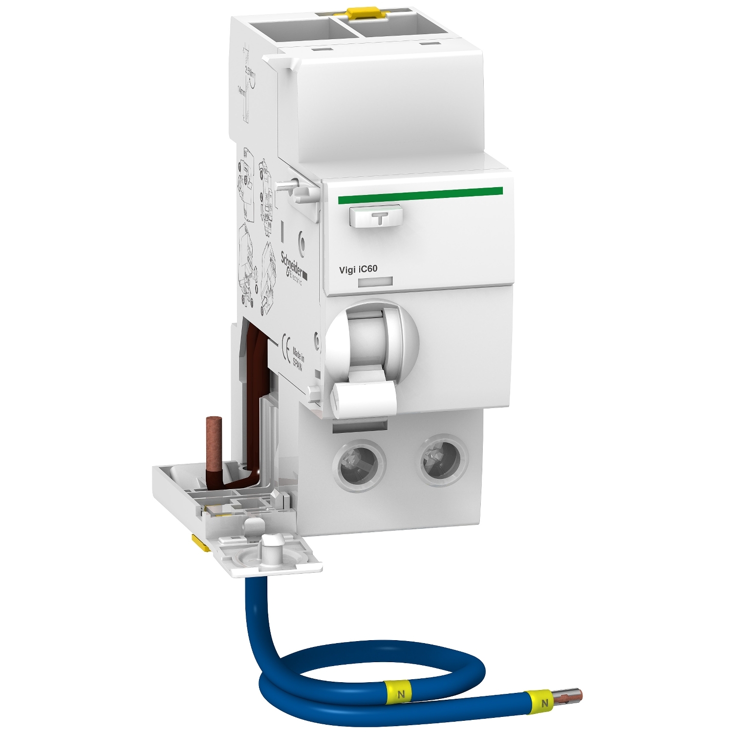 Schneider Electric Schneider Electric A9V02663 – Add-on residual current device, Acti9 Vigi iC60, 2P, 63A, A type, instantaneous, 30 mA, 230...240VAC