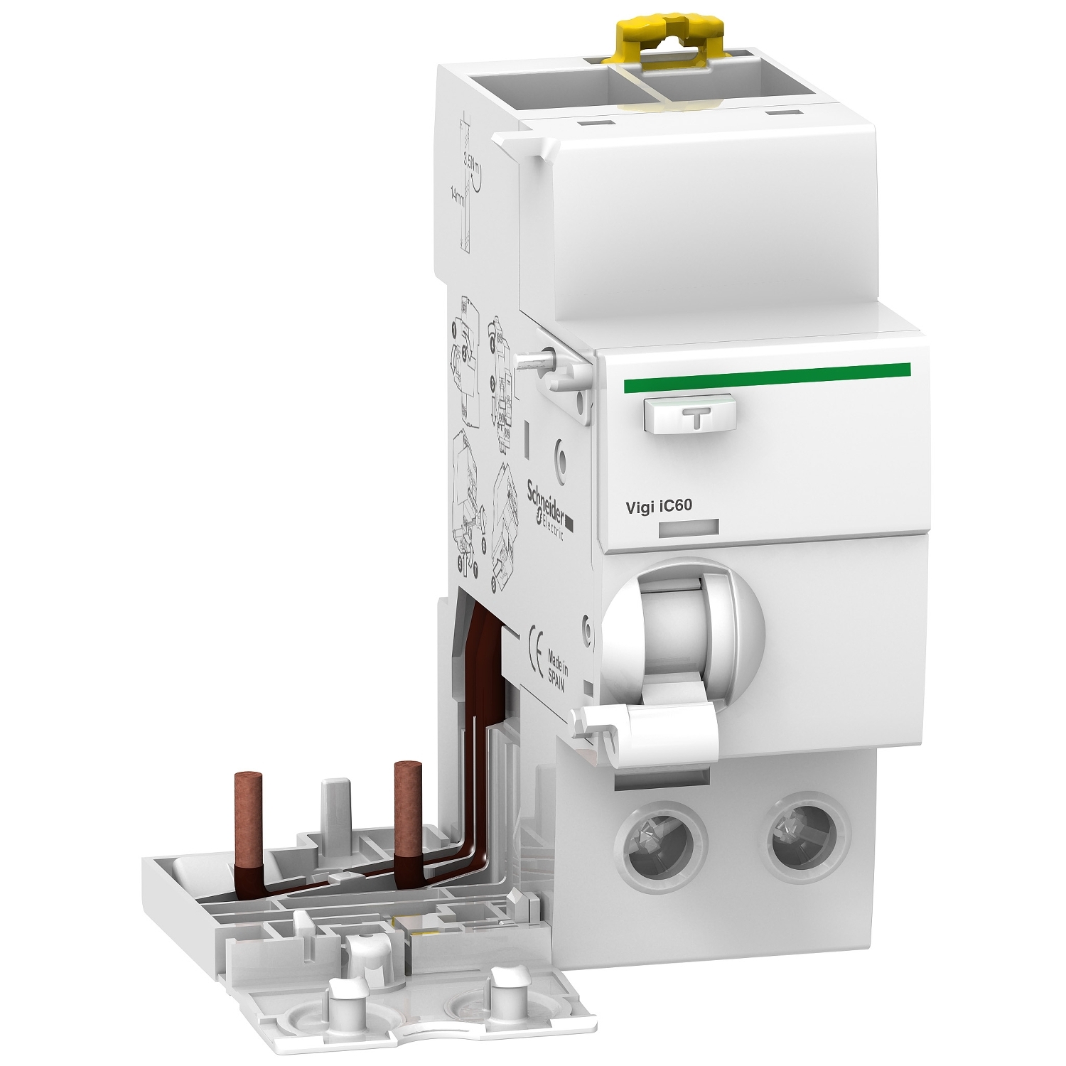 Schneider Electric Schneider Electric A9V41240 – Add-on residual current device, Acti9 Vigi iC60, 2P, 40A, AC type, instantaneous, 30 mA, 230...240VAC