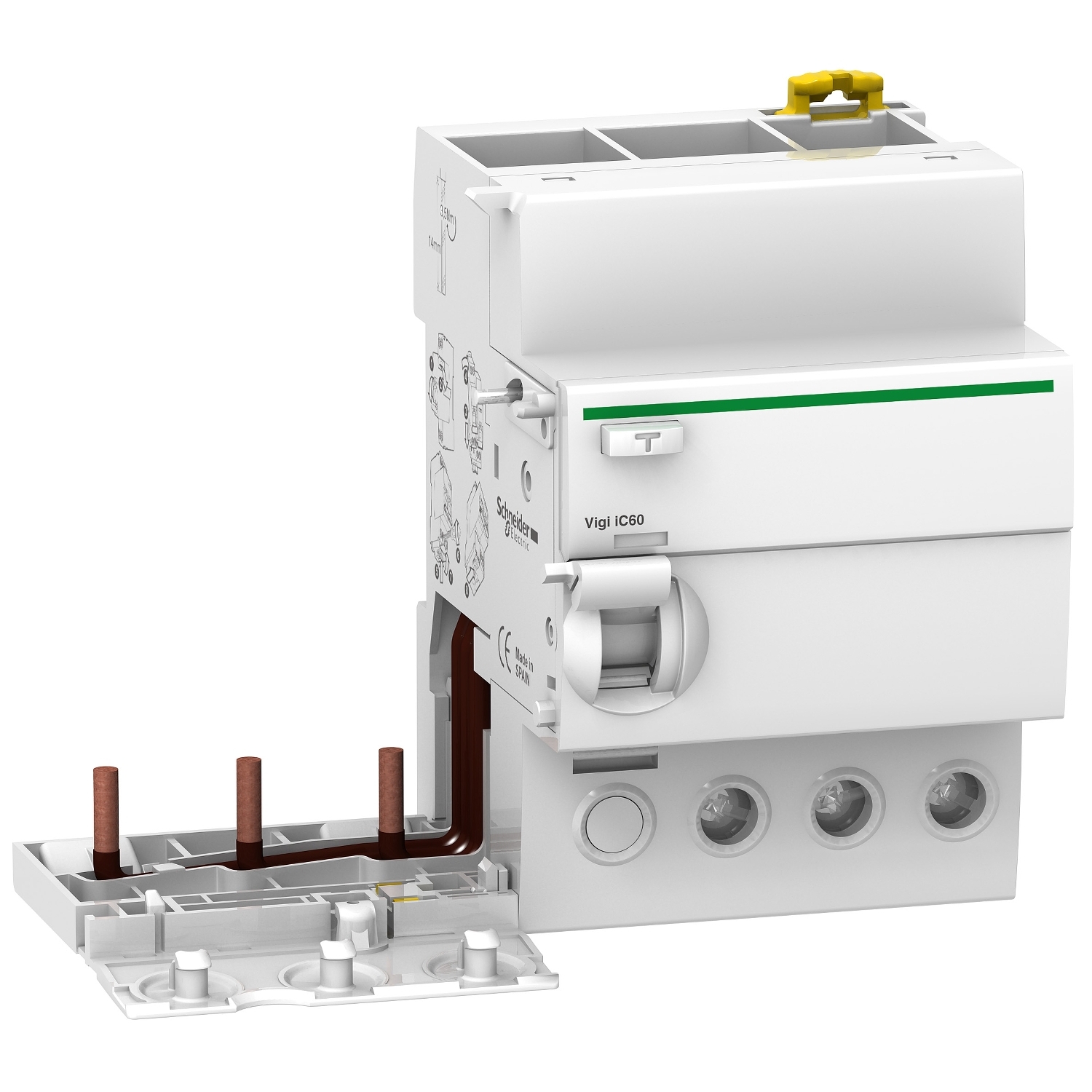 Schneider Electric Schneider Electric A9V65363 – Add-on residual current device, Acti9 Vigi iC60, 3P, 63A, A-SI type, selective, 300 mA, 230...415VAC