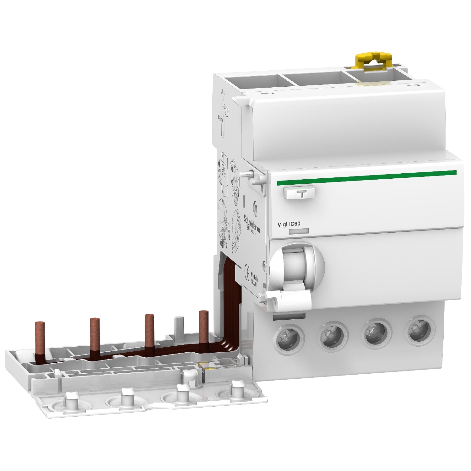 Schneider Electric Schneider Electric A9V65463 – Add-on residual current device, Acti9 Vigi iC60, 4P, 63A, A-SI type, selective, 300 mA, 230...415VAC