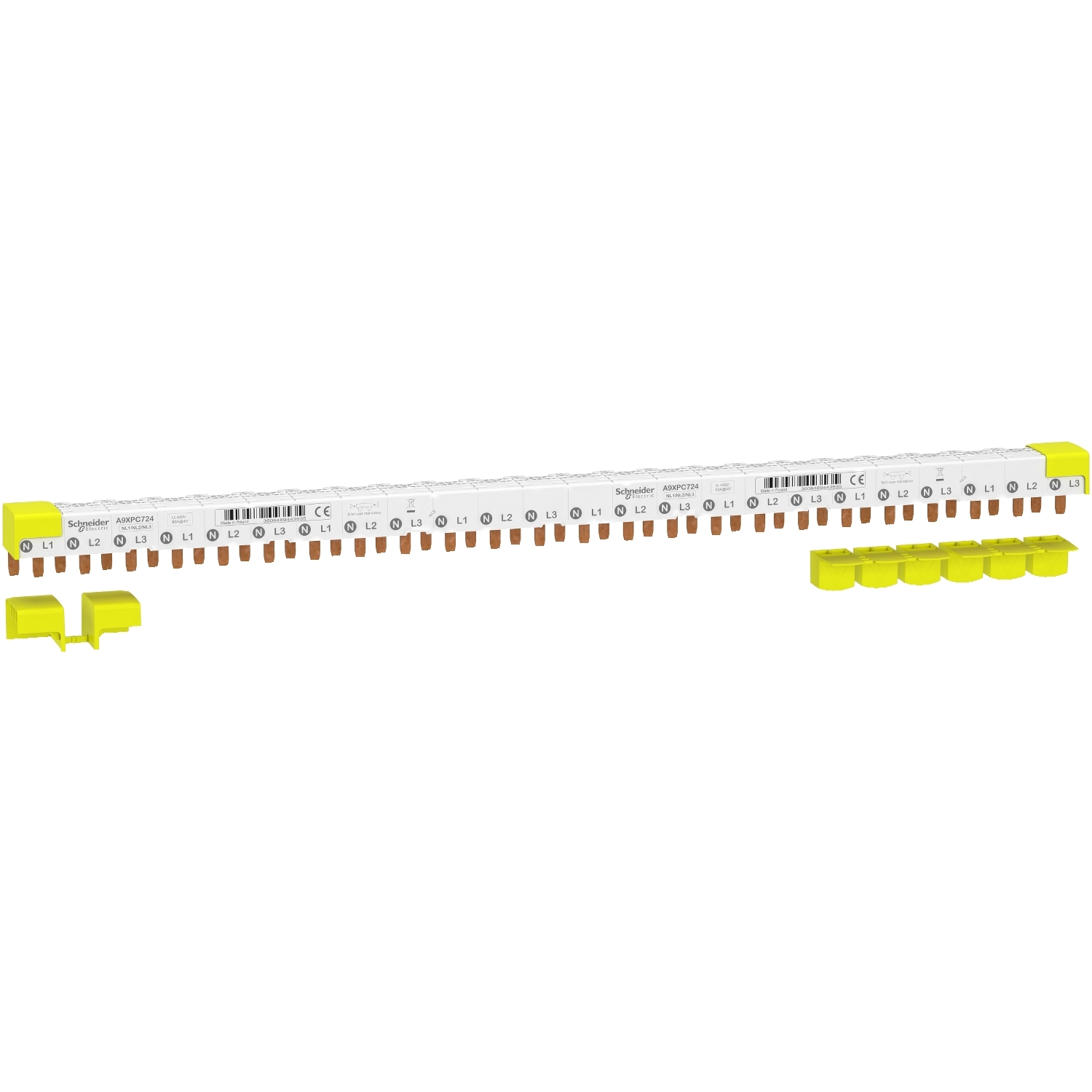 Schneider Electric Schneider Electric A9XPC724 – Comb busbar, Acti9, 3P+N balanced, 9 mm pitch, 24 modules, 80 A