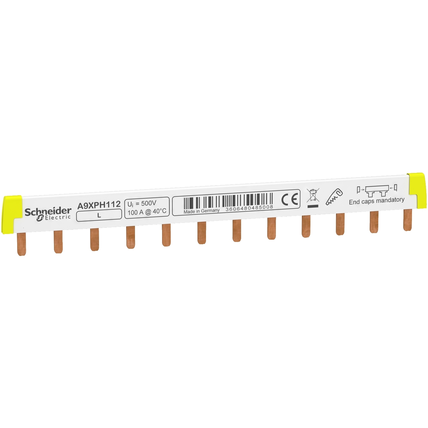 Schneider Electric Schneider Electric A9XPH112 – Acti9 - comb busbar - 1L - 18 mm pitch - 12 modules - 100A