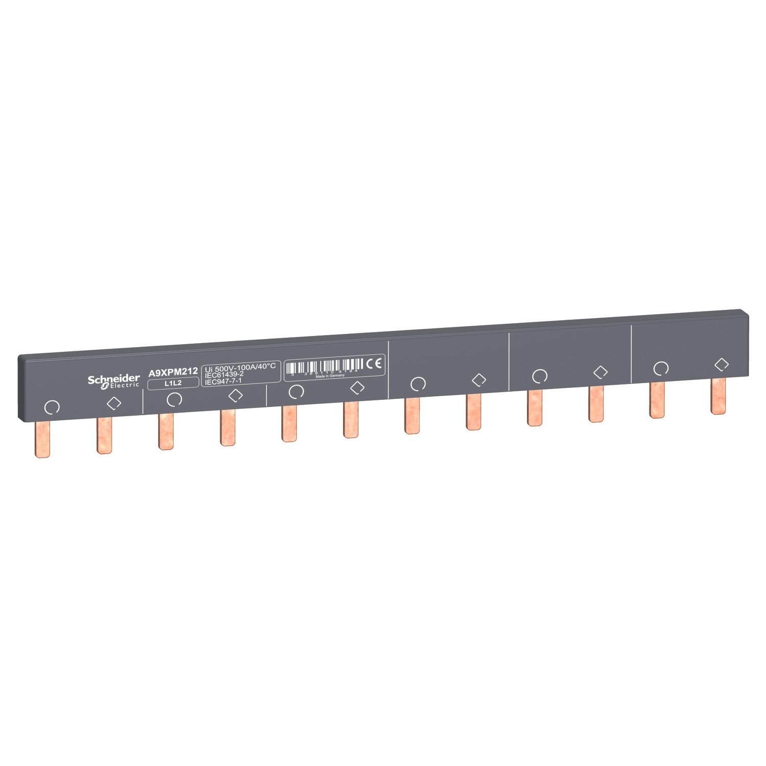 Schneider Electric Schneider Electric A9XPM212 – Comb busbar Miniline Acti9 2 Poles 12 modules 100A