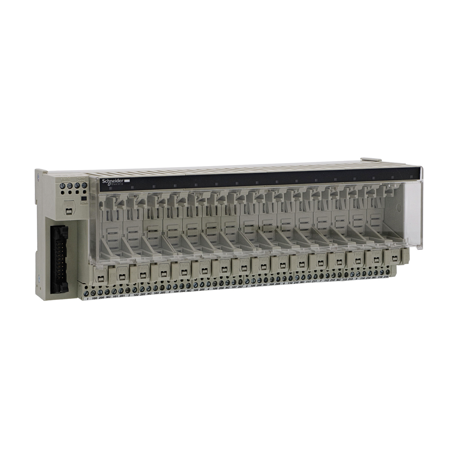 Schneider Electric Schneider Electric ABE7P16T318 – Sub-base for plug-in relay ABE7 - 16 channels - fuses - isolator - relay 12.5 mm