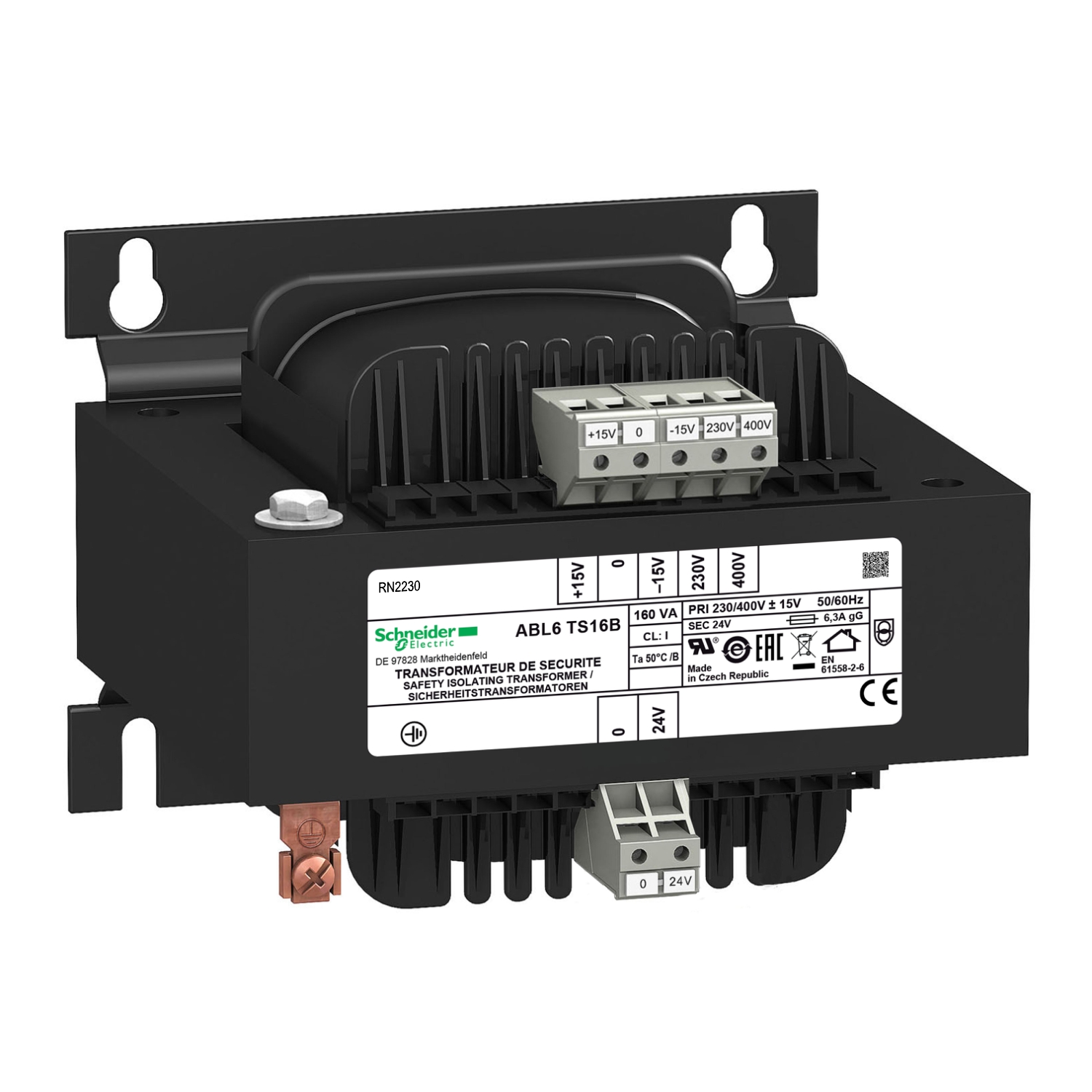 Schneider Electric Schneider Electric ABL6TS16B – Voltage transformer - 230..400 V - 1 x 24 V - 160 VA