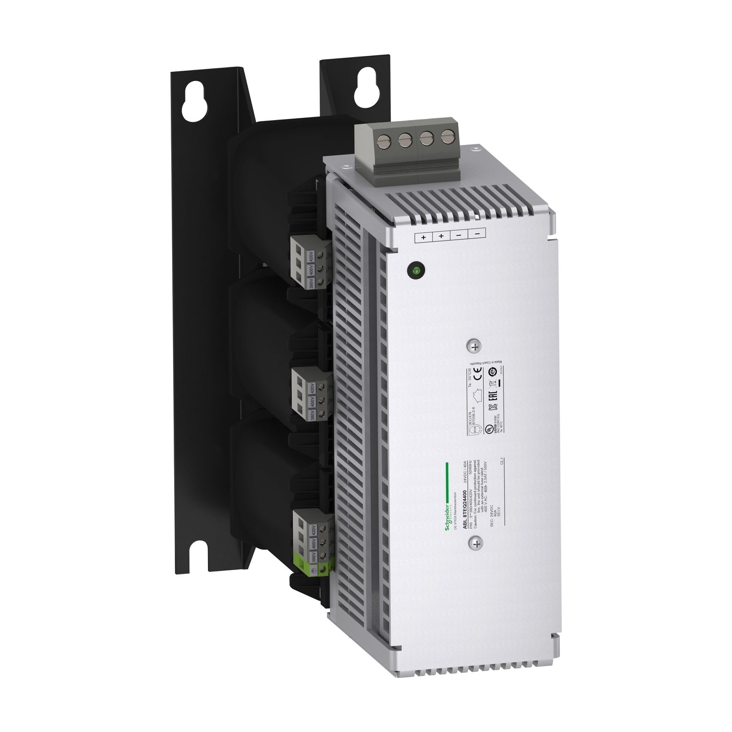Schneider Electric Schneider Electric ABL8TEQ24400 – Rectified and filtered power supply - 3-phase - 400 V AC - 24 V - 40 A