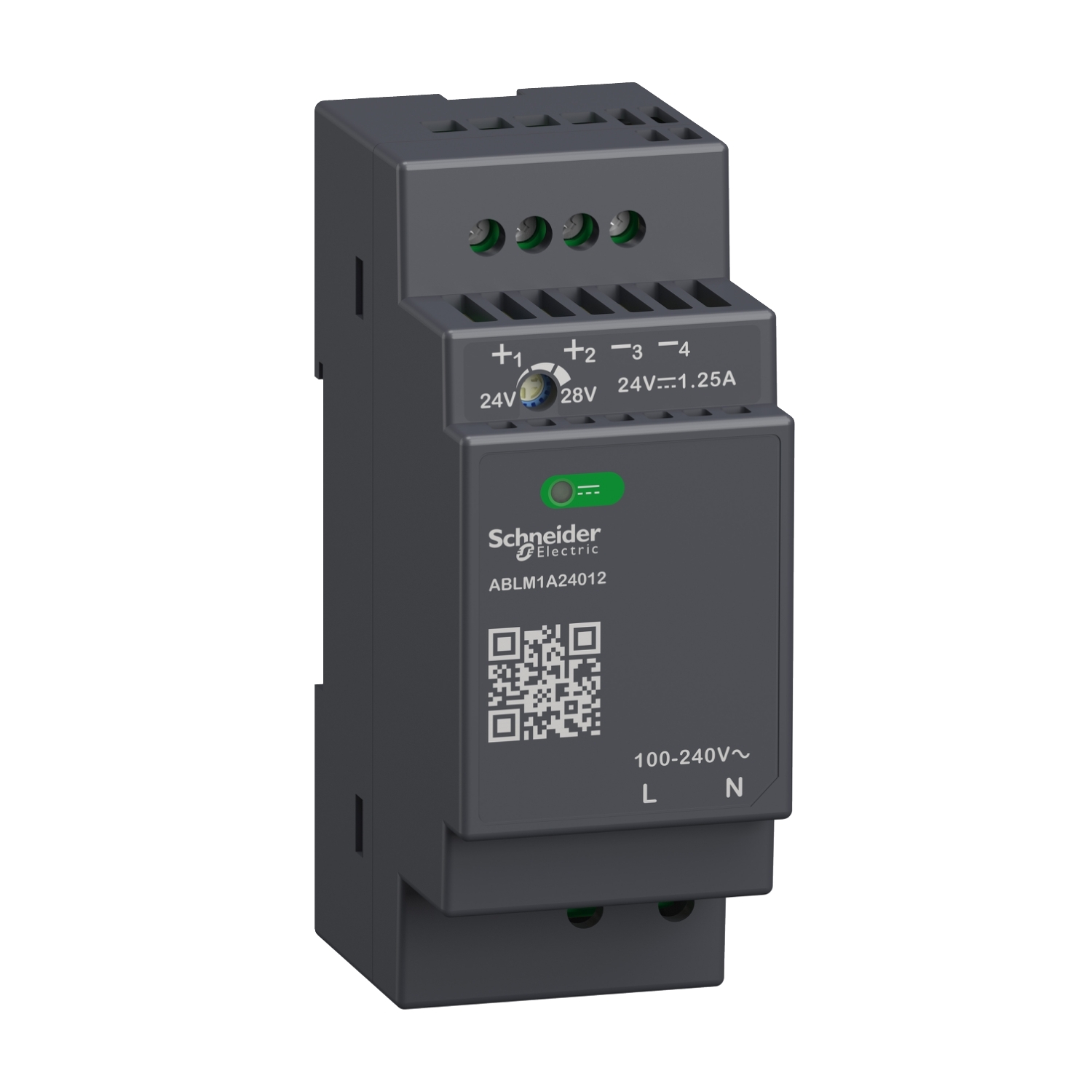 Schneider Electric Schneider Electric ABLM1A24012 – Regulated Power Supply, 100 to 240 V AC, 24 V, 1.2A, single phase, Modular