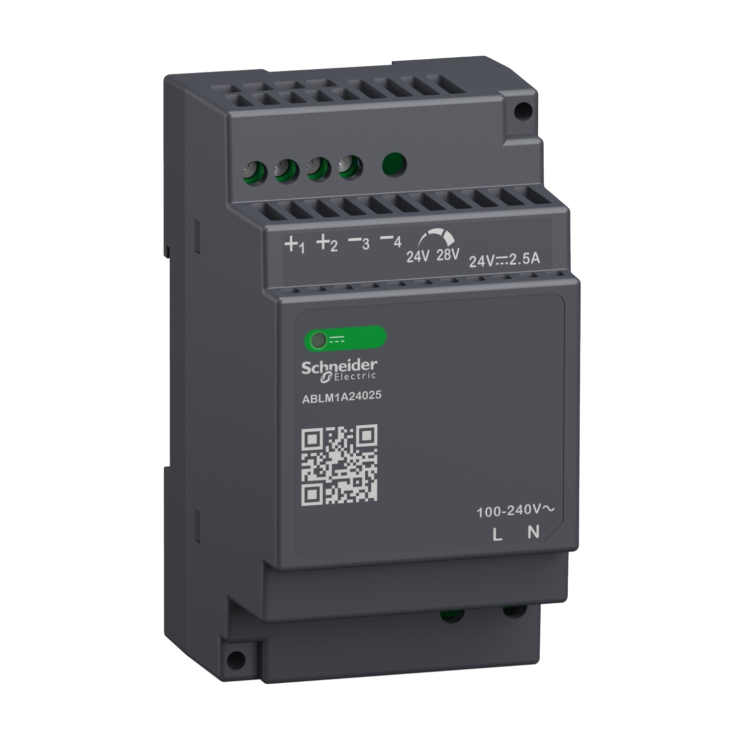 Schneider Electric Schneider Electric ABLM1A24025 – Regulated Power Supply, 100 to 240 V AC, 24 V, 2.5A, single phase, Modular