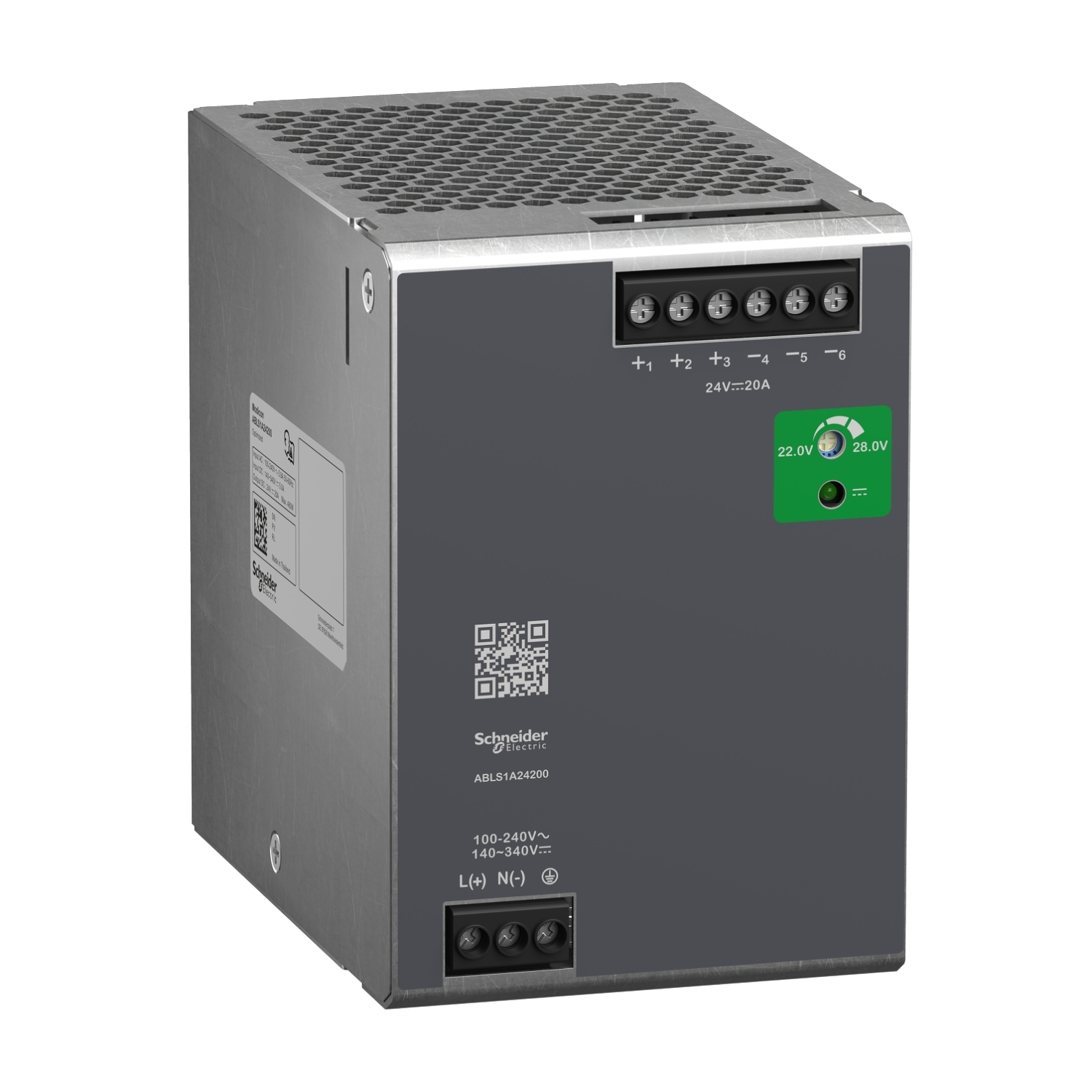 Schneider Electric Schneider Electric ABLS1A24200 – Regulated Power Supply, 100 to 240 V AC, 24 V, 20A, single phase, Optimized