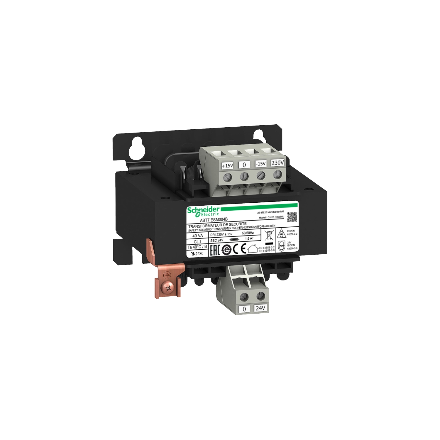 Schneider Electric Schneider Electric ABT7ESM004B – Voltage transformer - 230 V - 1 x 24 V - 40 VA