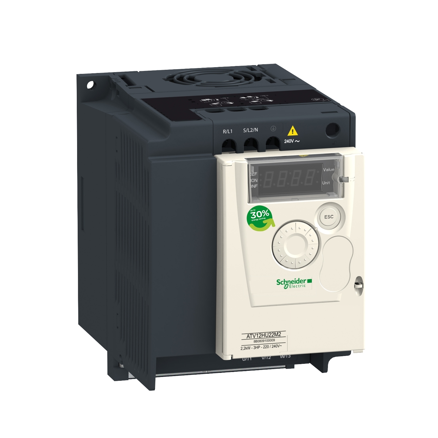 Schneider Electric Schneider Electric ATV12HU15M2 – Variable speed drive, Altivar 12, 1.5kW, 2hp, 200 to 240 V, 1 phase, with heat sink