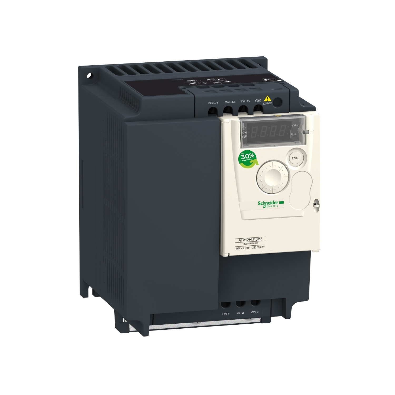 Schneider Electric Schneider Electric ATV12HU30M3 – Variable speed drive, Altivar 12, 3kW, 200 to 240 V, 3 phases, with heat sink