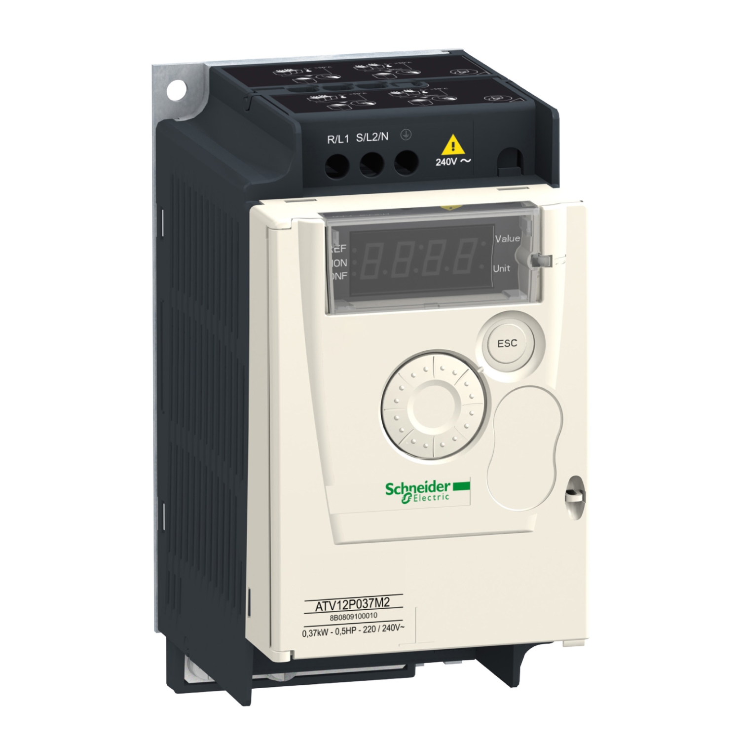 Schneider Electric Schneider Electric ATV12P037M3 – Variable speed drive, Altivar 12, 0.37kW, 0.55hp, 200 to 240 V, 3 phases, on base plate