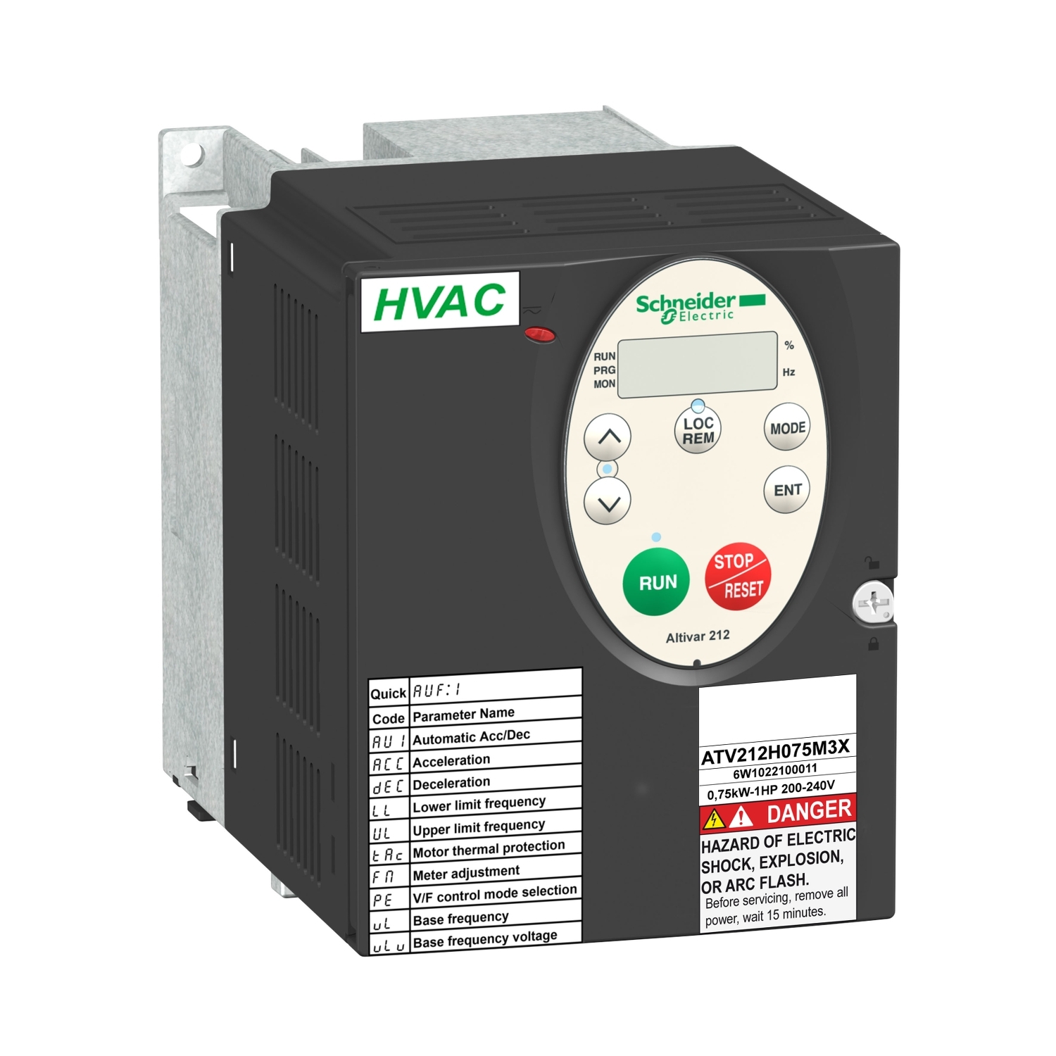 Schneider Electric Schneider Electric ATV212H075N4 – Variable speed drive, Altivar 212, 0.75kW, 1hp, 480 V, 3 phases, with EMC, IP21