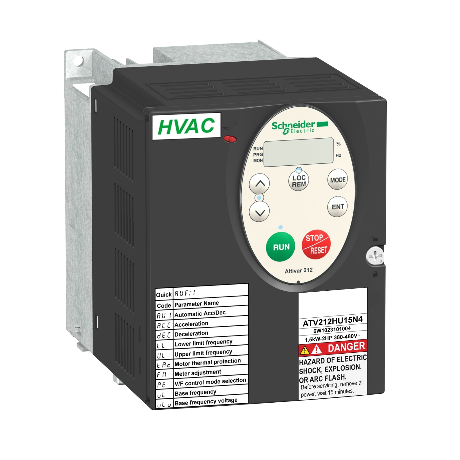 Schneider Electric Schneider Electric ATV212HU15N4 – Variable speed drive, Altivar 212, 1.5kW, 2hp, 480 V, 3 phases, with EMC, IP21
