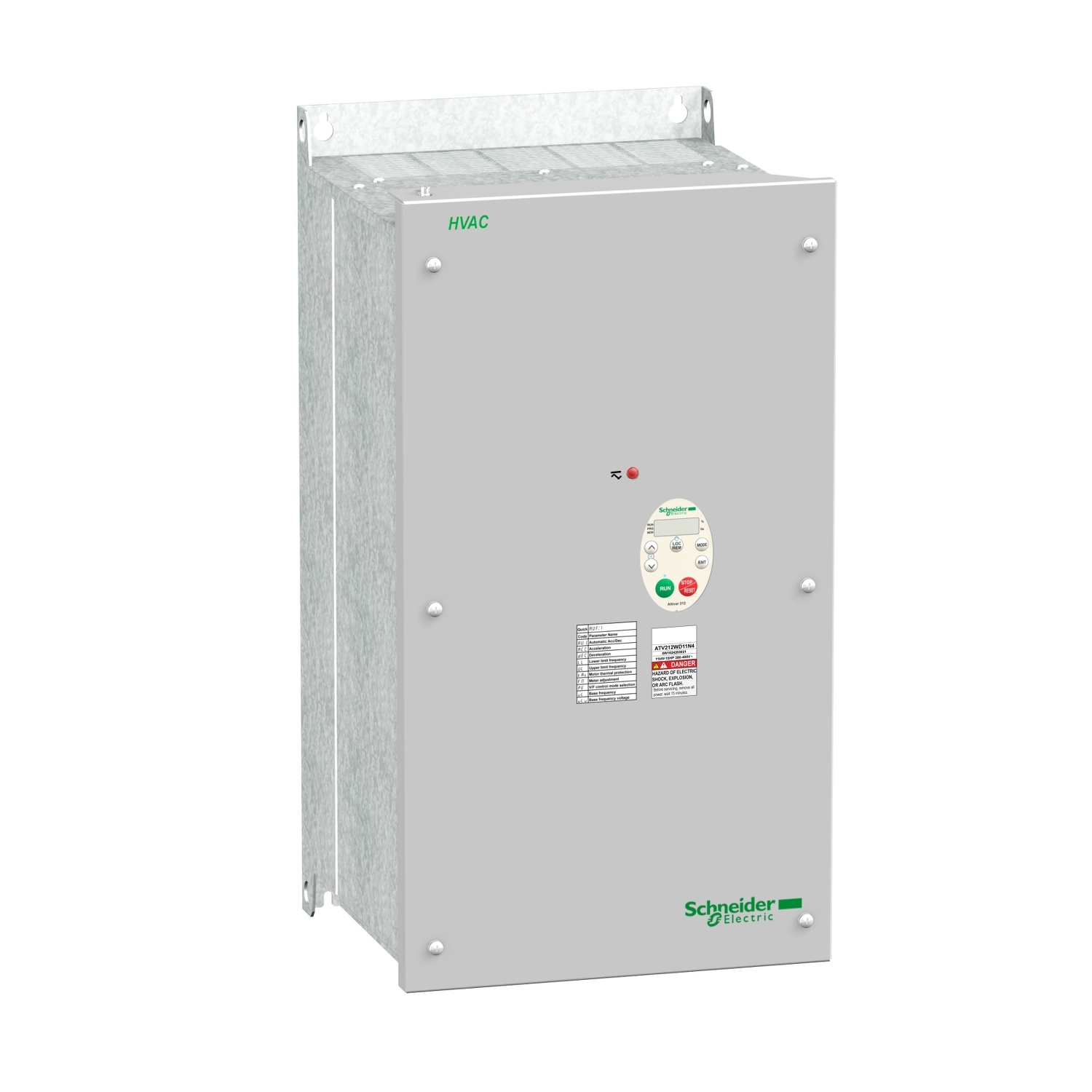 Schneider Electric Schneider Electric ATV212WD11N4 – Variable speed drive, Altivar 212, 11kW, 15hp, 480 V, 3 phases, with EMC class C2, IP55