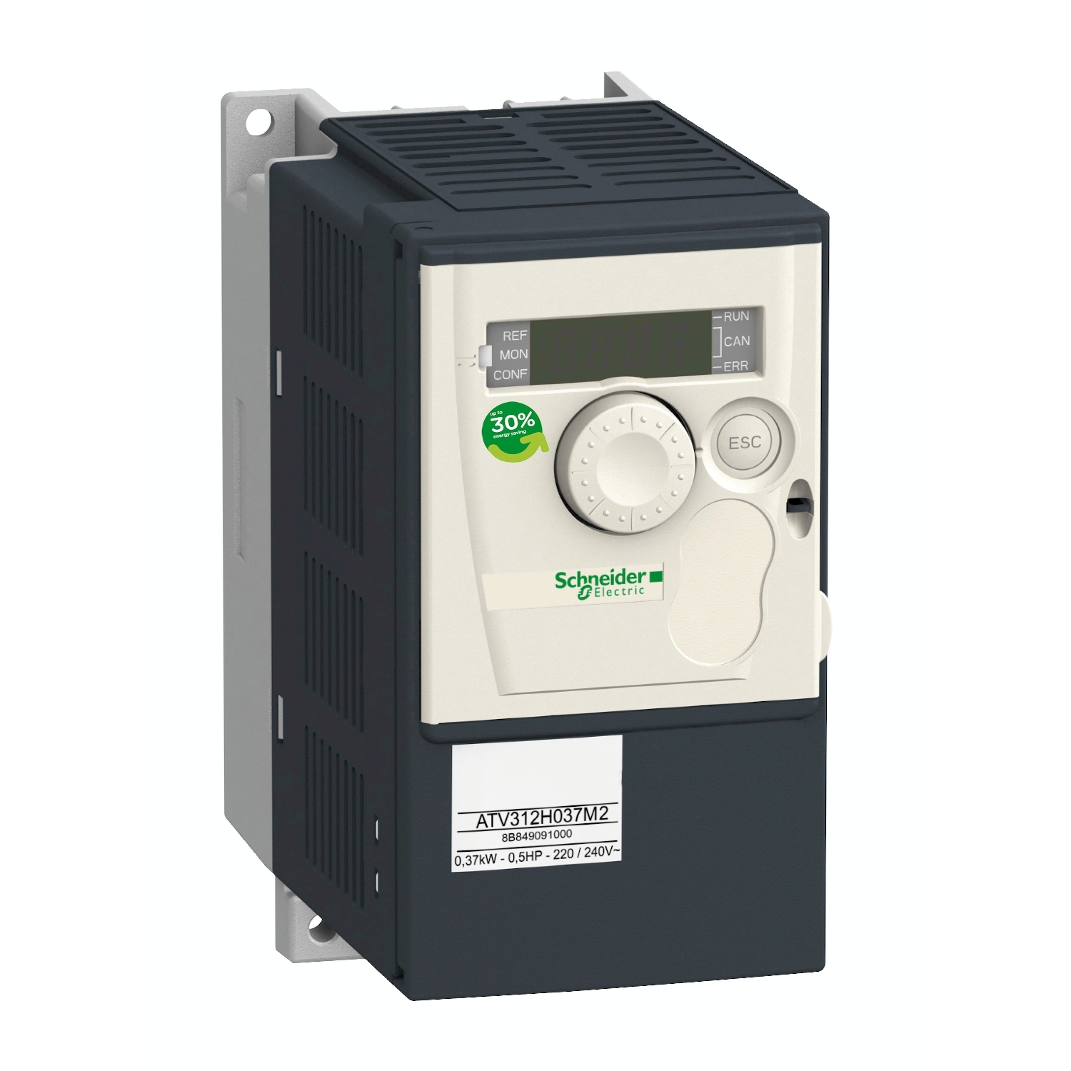 Schneider Electric Schneider Electric ATV312H037M2 – Variable speed drive, ATV312, 0.37kW, 0.5hp, 200..240 V, 1 phase supply, 3.3A, CANopen, Modbus