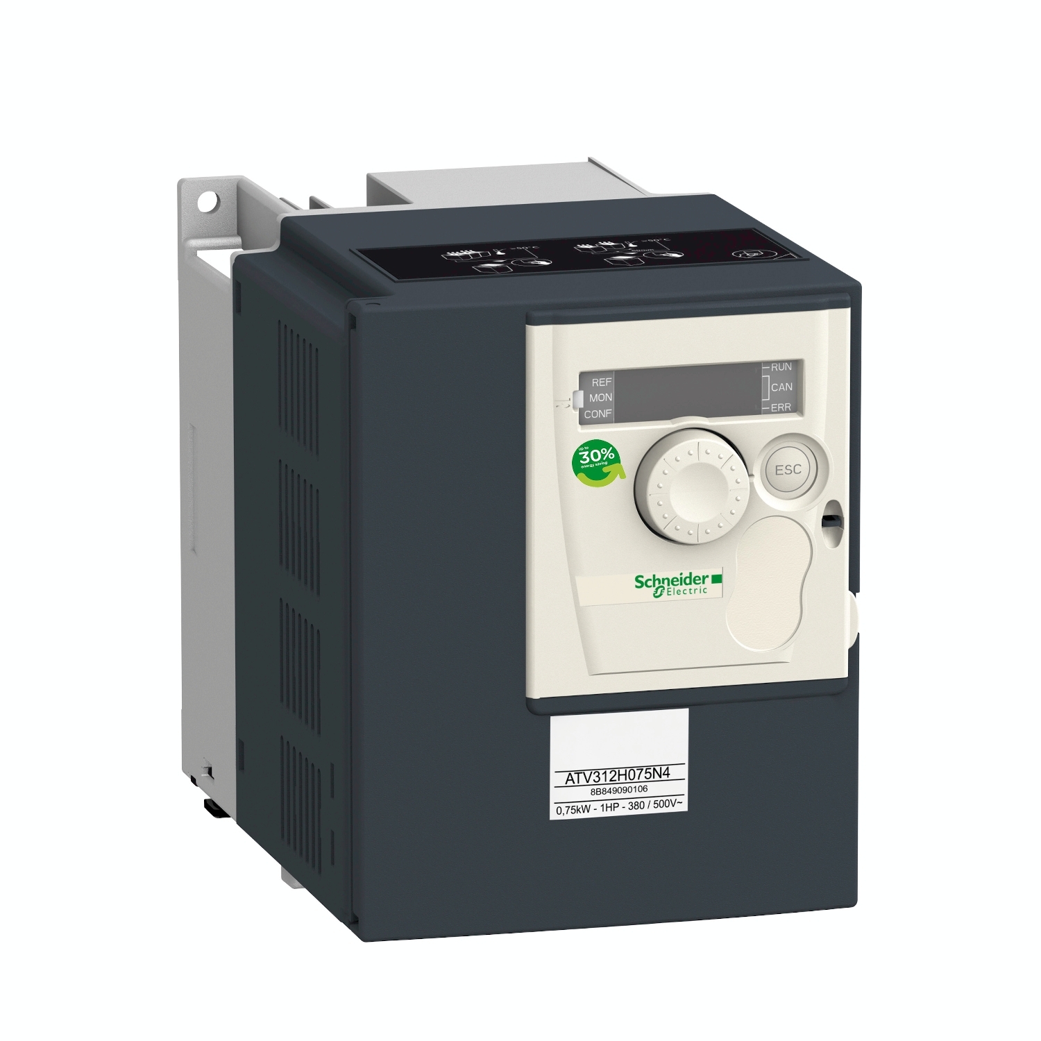 Schneider Electric Schneider Electric ATV312H037N4B – Variable speed drive ATV312 - 0.37kW - 1.5kVA - 32W - 380..500 V- 3-phase supply