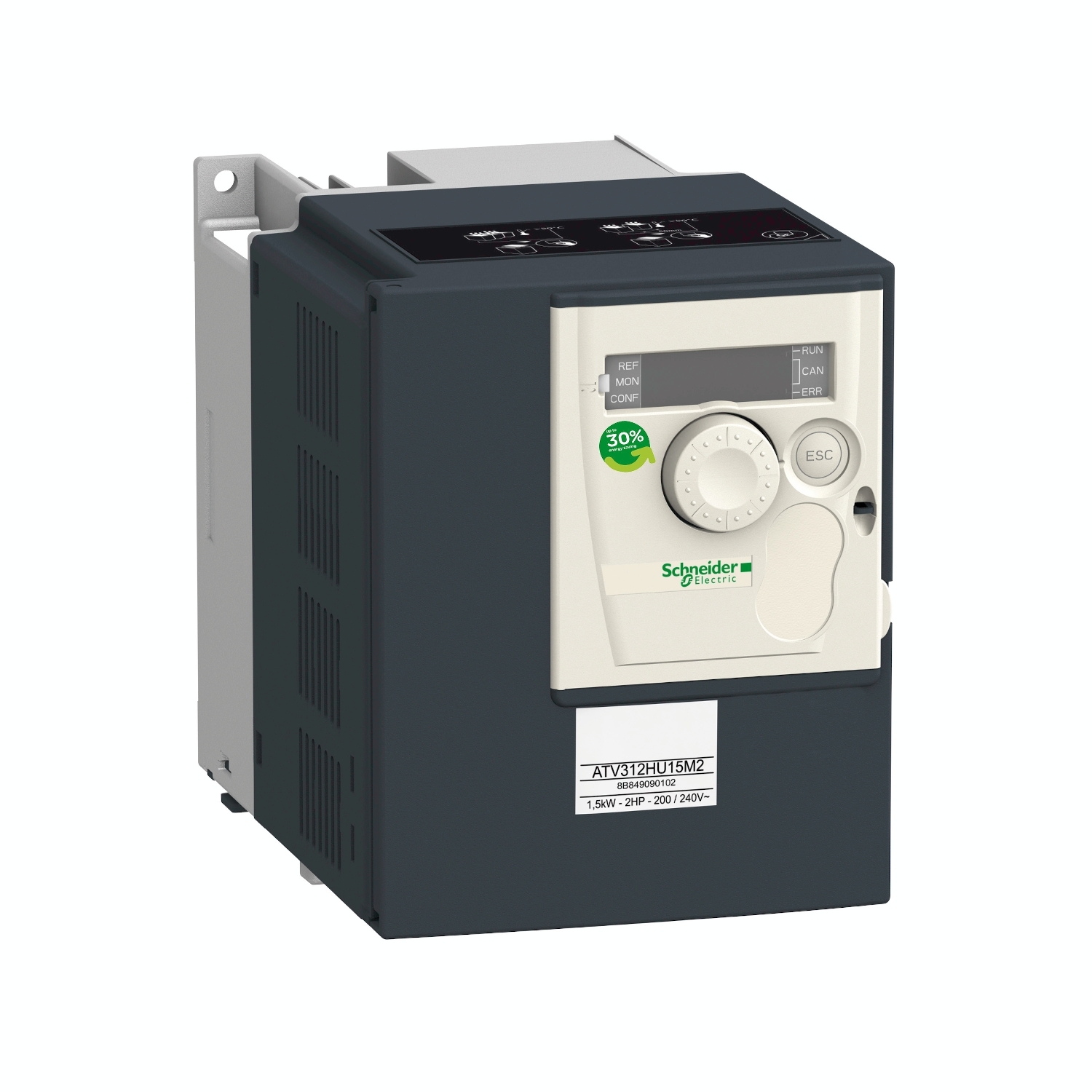 Schneider Electric Schneider Electric ATV312HU11M2 – Variable speed drive ATV312 - 1.1kW - 2.4kVA - 74W - 200..240 V- 1-phase supply