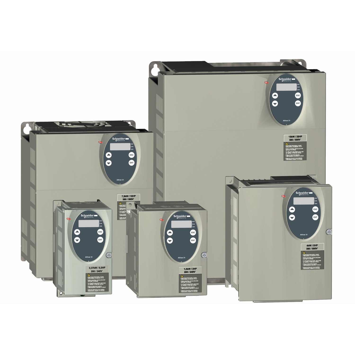 Schneider Electric Schneider Electric ATV31HU55N4 – Variable speed drive ATV31 - 5.5kW - 500 V 3-phase supply - EMC filter - IP20