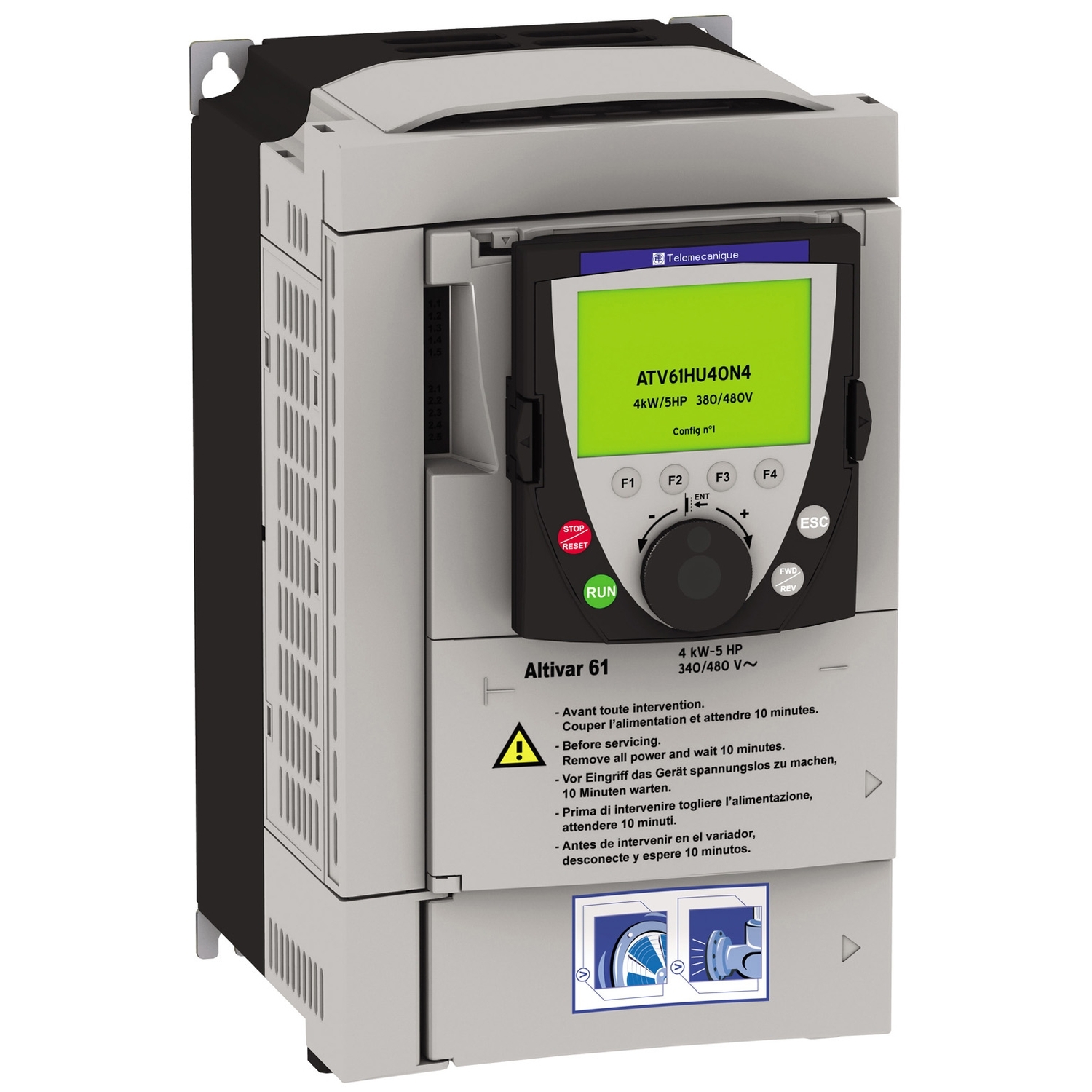 Schneider Electric Schneider Electric ATV61H075M3Z – Variable speed drive ATV61 - 0.75kW 1HP - 200...240 V - IP20