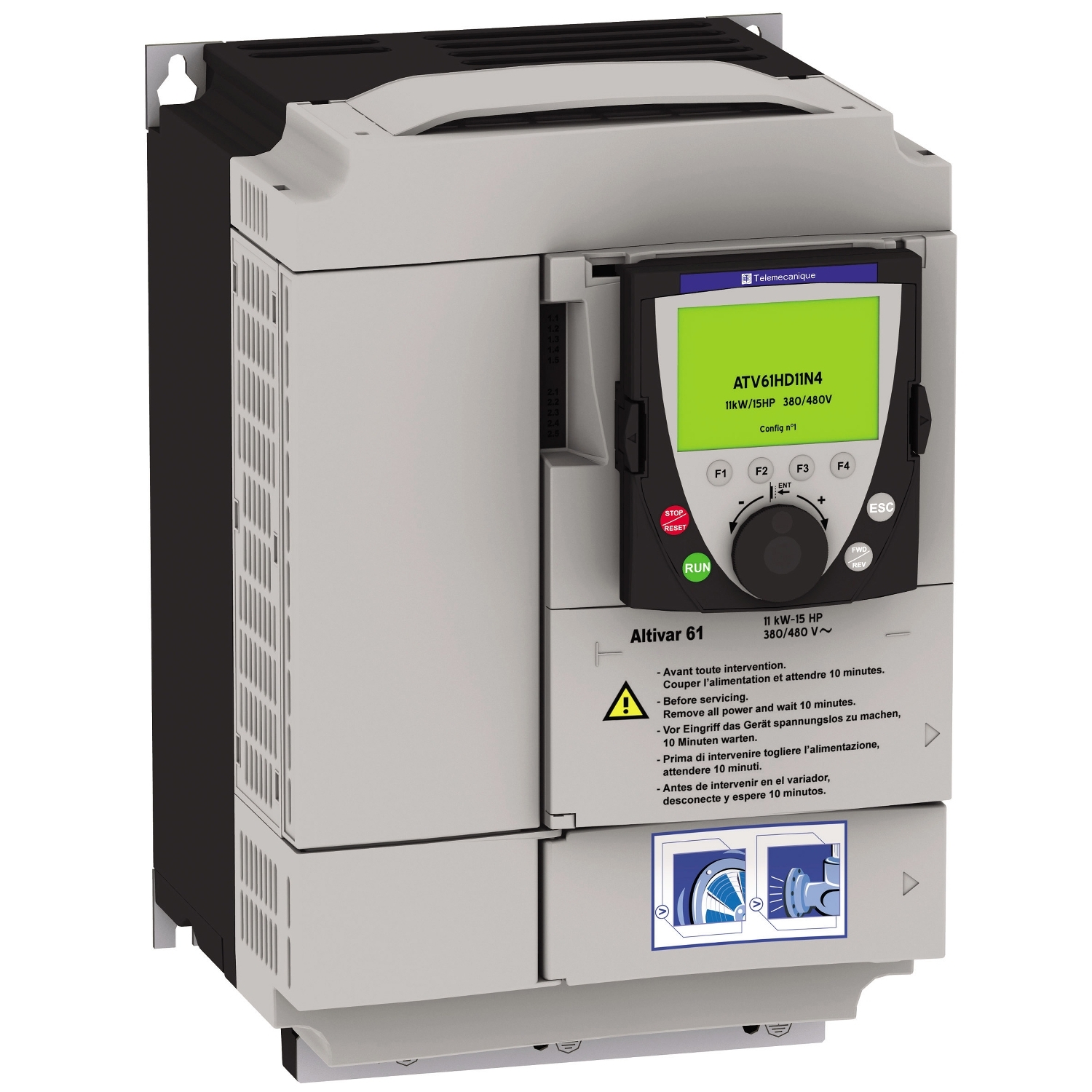 Schneider Electric Schneider Electric ATV61HD11N4 – ATV61 11 kW 15 HP 480 V 3 phases EMC IP20 with graph term