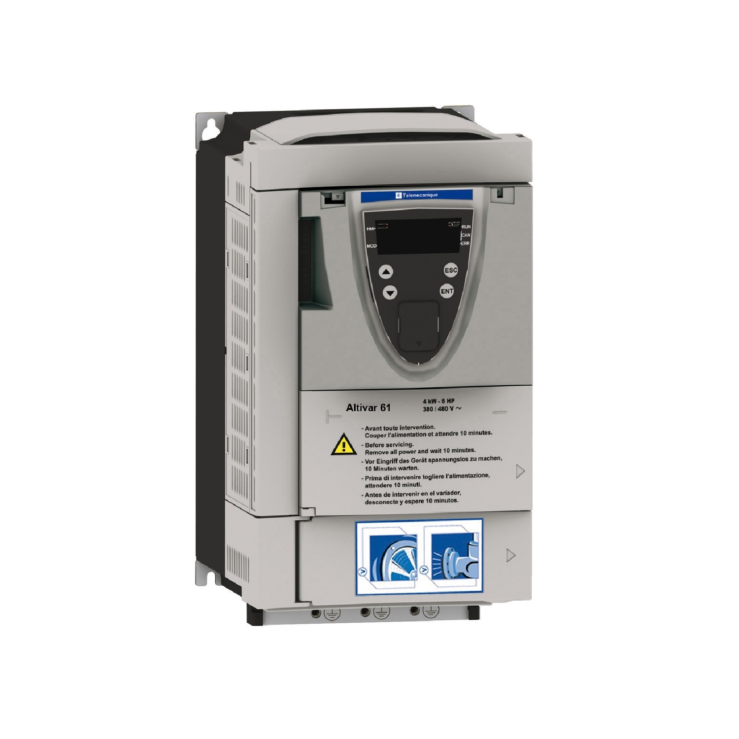 Schneider Electric Schneider Electric ATV61HU40N4 – ATV61 4 kW 5HP 480 V 3 phases EMC IP20 with graphic term