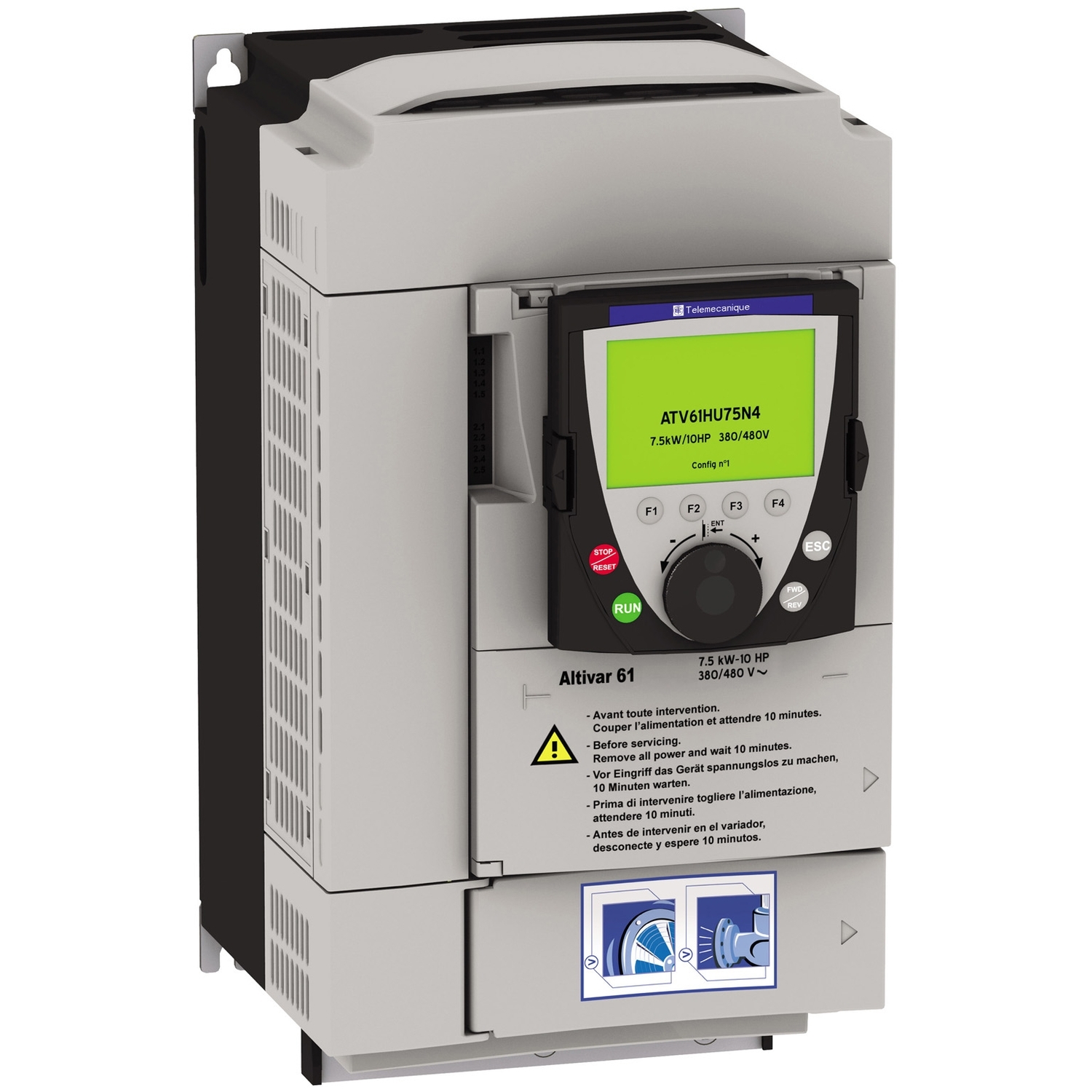 Schneider Electric Schneider Electric ATV61HU75N4 – ATV61 7,5 kW 10HP 480 V 3 phases EMC IP20 with graph term