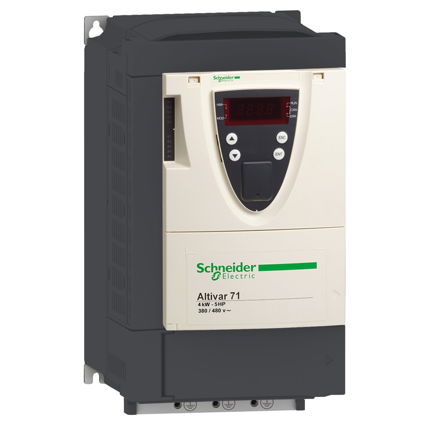 Schneider Electric Schneider Electric ATV71HU30N4Z – Variable speed drive, ATV71, 3kW, 4HP, 380 to 480 V, 54.5dB, EMC filter, without graphic terminal, CANopen, Modbus