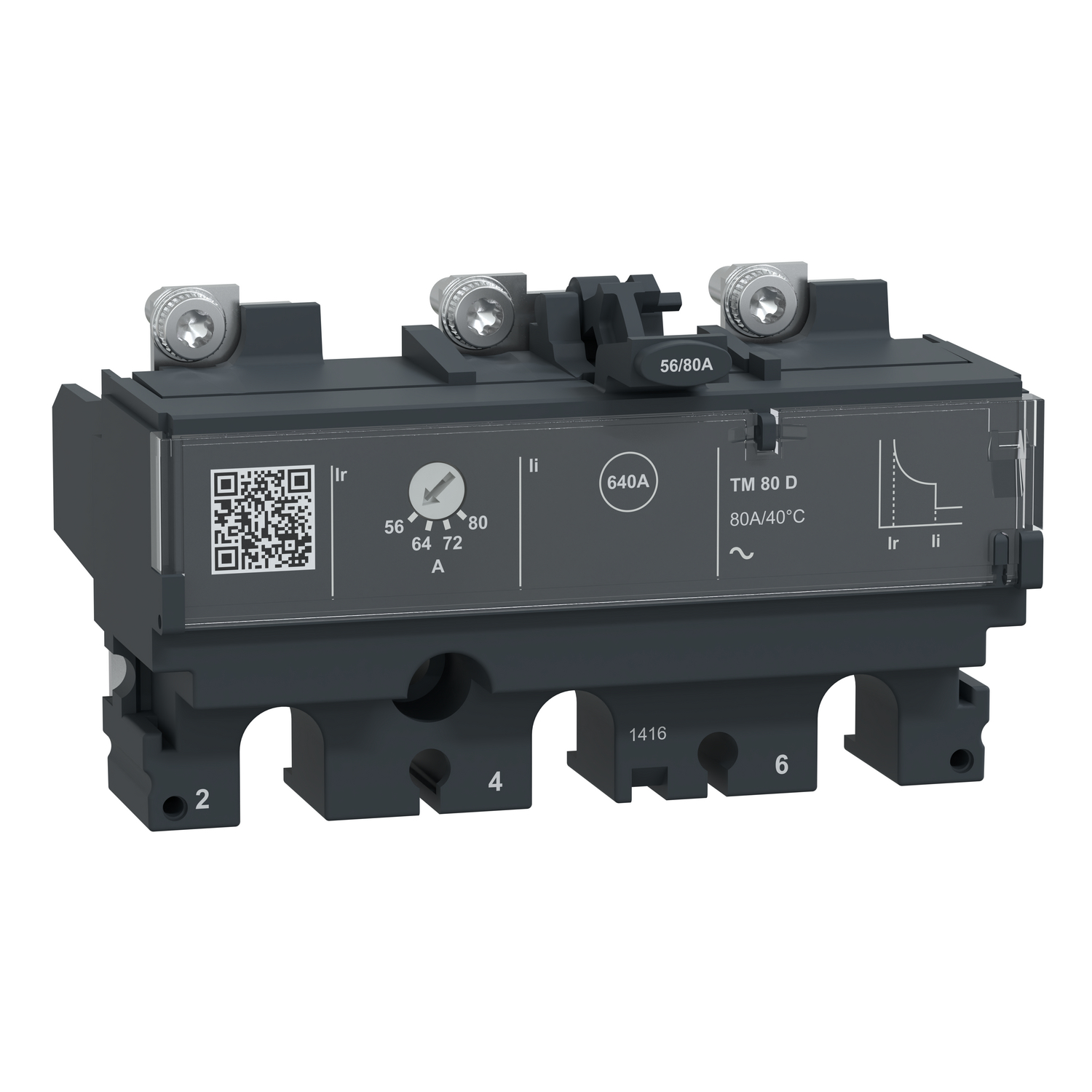 Schneider Electric Schneider Electric C103TM080 – Trip unit TM80D, ComPacT NSX100/160/250, 3 poles, thermal magnetic protections, 80A rating