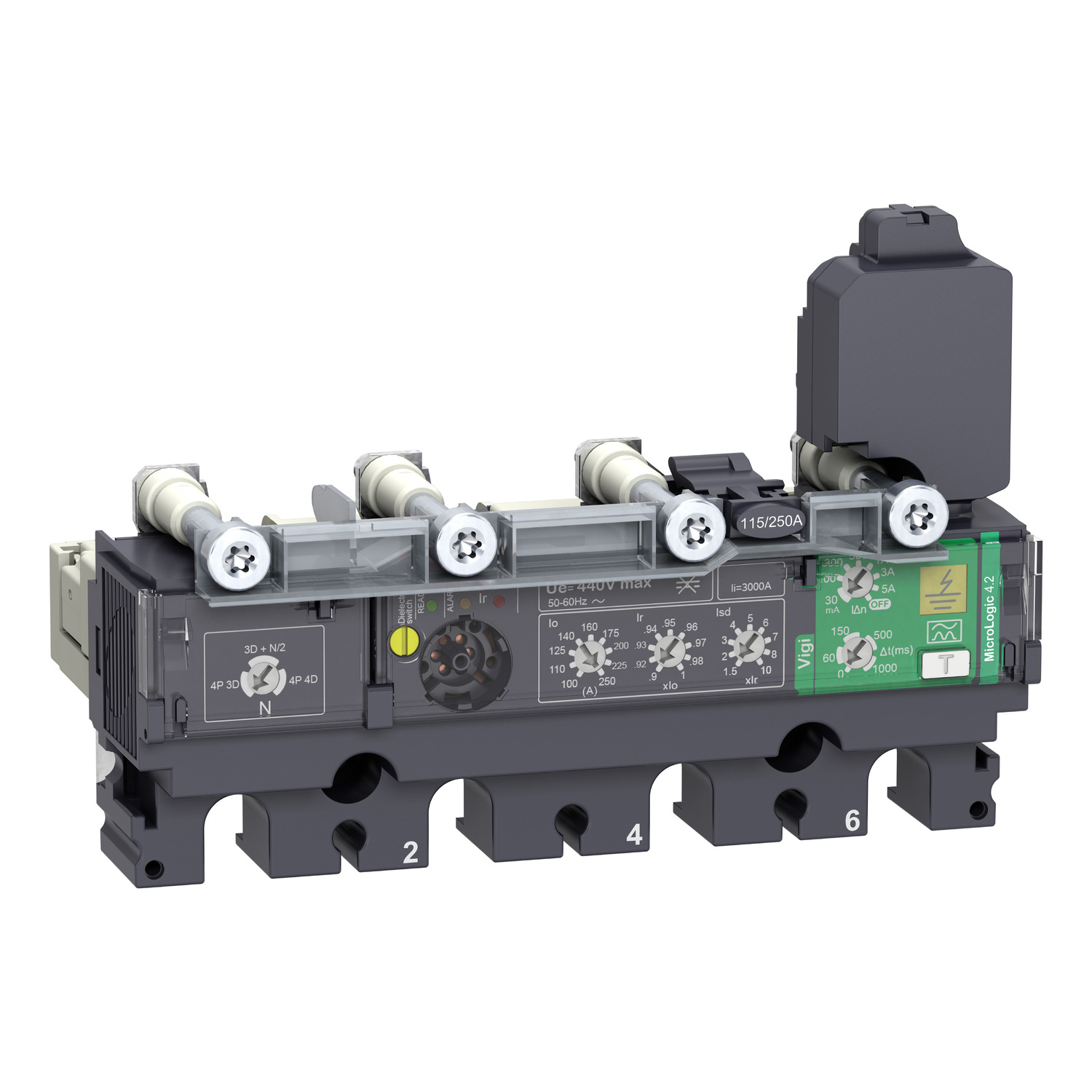 Schneider Electric Schneider Electric C1044V100 – Trip unit MicroLogic Vigi 4.2, ComPacT NSX100/160/250, 4 poles, electronic basic and earth leakage protections, 100A
