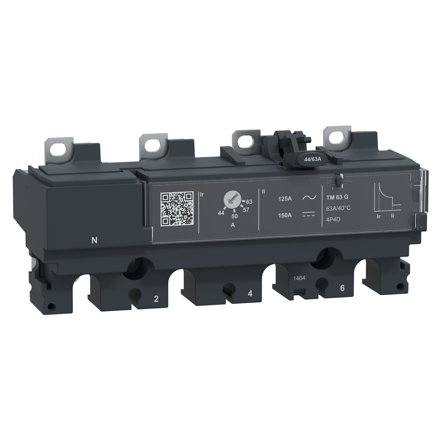 Schneider Electric Schneider Electric C104MG063 – Trip unit TM63G, ComPacT NSX100/160, 4 poles 4D (neutral fully protected), thermal magnetic protections, generator, 63A