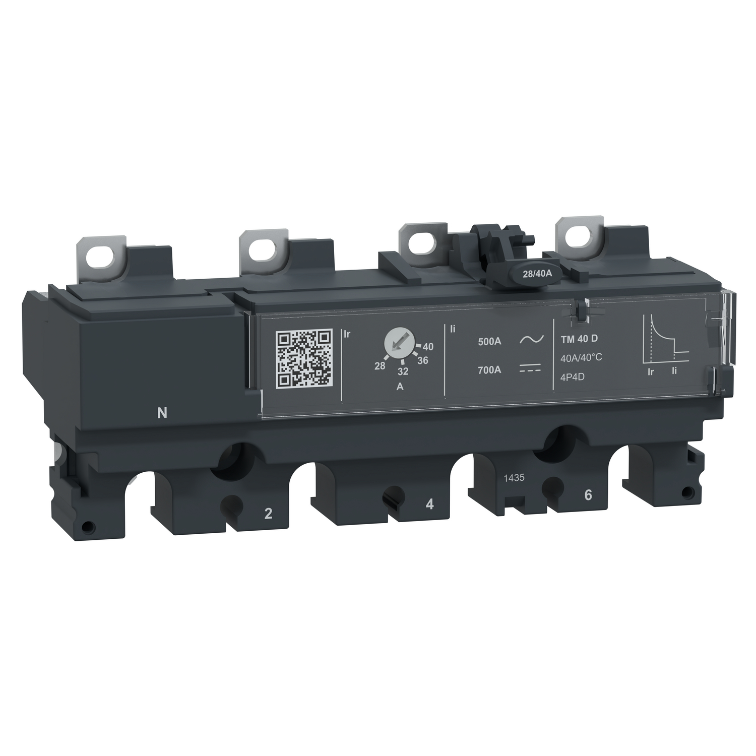 Schneider Electric Schneider Electric C104TM040 – Trip unit TM40D, ComPacT NSX100/160, 4 poles 4D (neutral fully protected), thermal magnetic protections, 40A rating