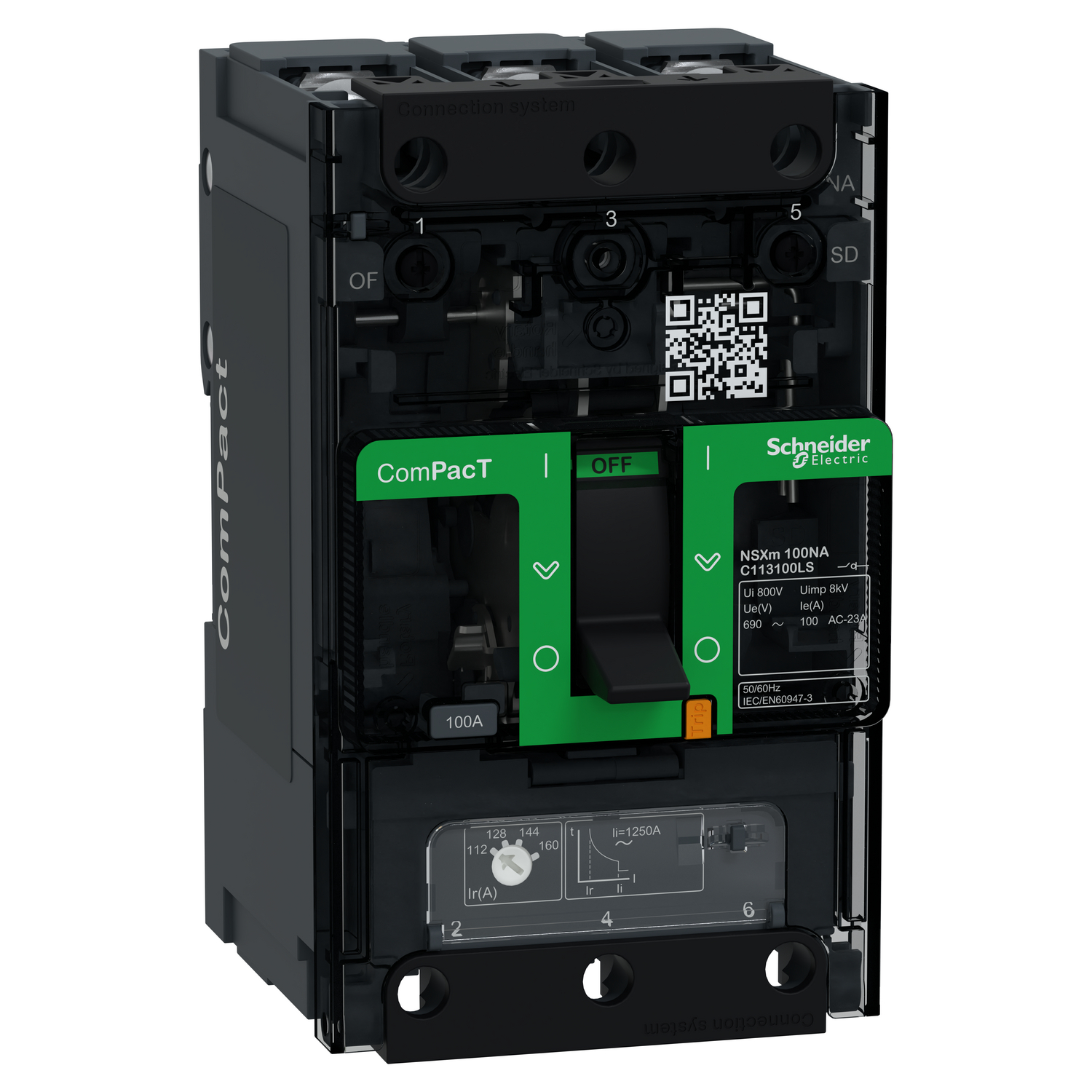 Schneider Electric Schneider Electric C113100LS – Switch disconnector, ComPacT NSXm 100NA, 3 poles, thermal current Ith 100A, EverLink lugs