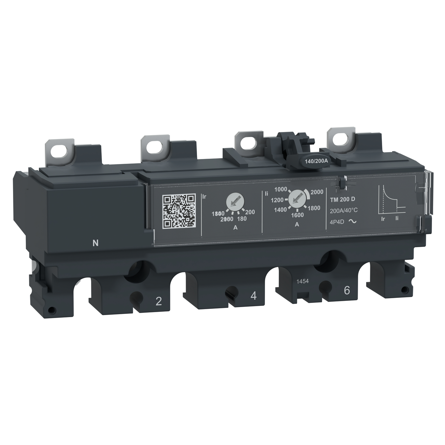 Schneider Electric Schneider Electric C254TM200 – Trip unit TM200D, ComPacT NSX250, 4 poles 4D (neutral fully protected), thermal magnetic protections, 200A rating