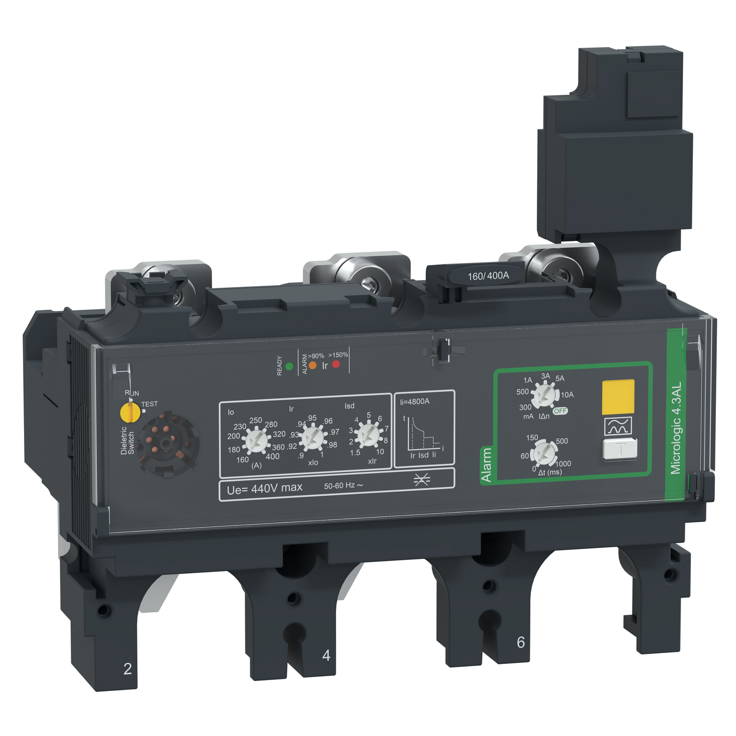 Schneider Electric Schneider Electric C4034A400 – Trip unit MicroLogic Vigi 4.3AL, ComPacT NSX400/630, 3 poles, electronic basic protections, earth leakage alarm, 400A