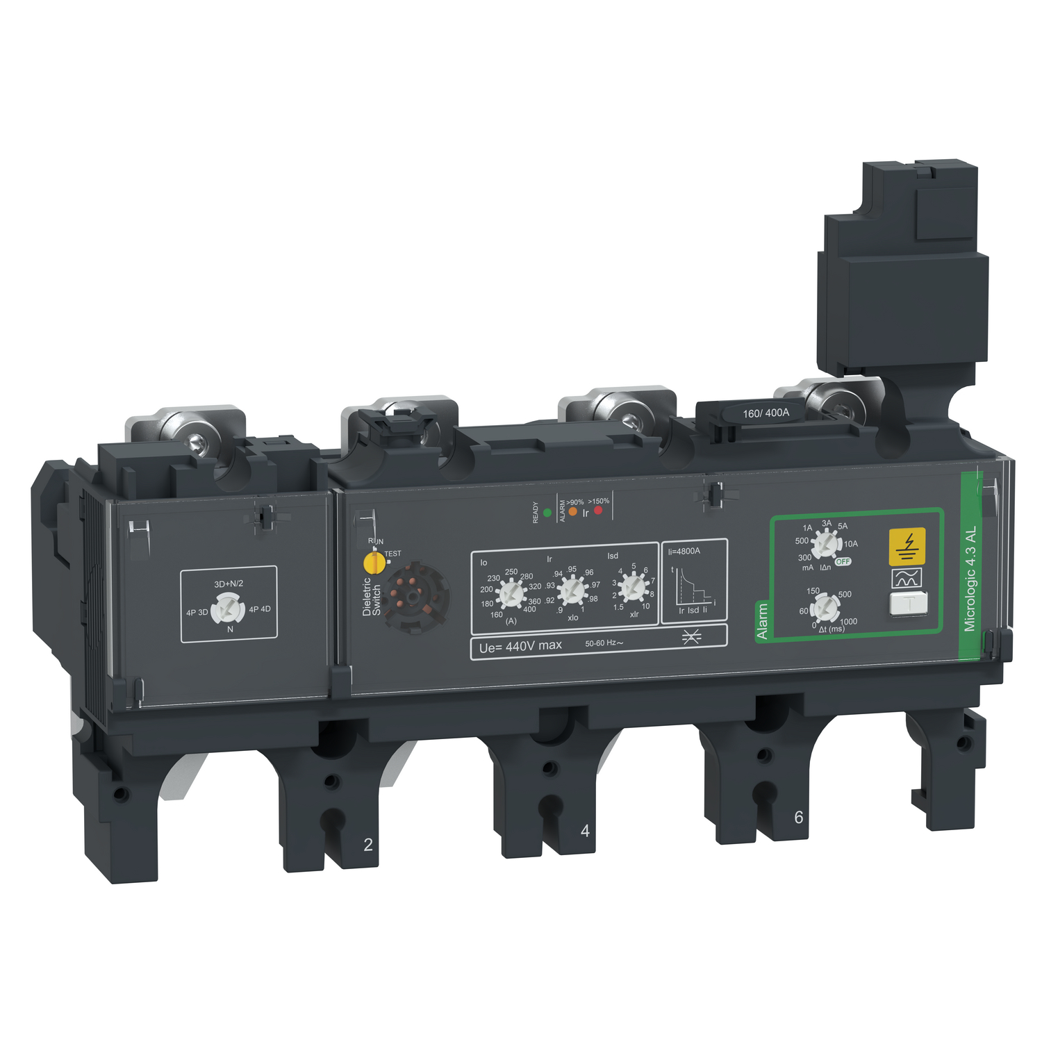 Schneider Electric Schneider Electric C4044A400 – Trip unit MicroLogic Vigi 4.3AL, ComPacT NSX400/630, 4 poles, electronic basic protections, earth leakage alarm, 400A