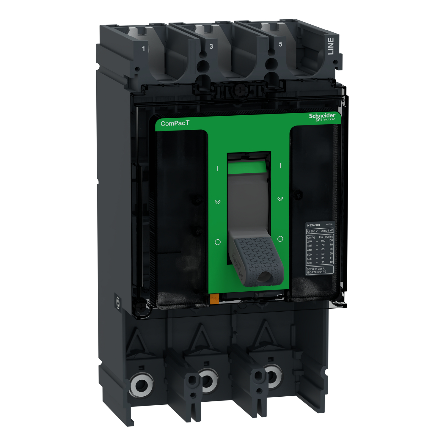 Schneider Electric Schneider Electric C40H3 – Circuit breaker basic frame, ComPacT NSX400H, 70 kA/415VAC, 3 poles, 400A frame rating, without trip unit
