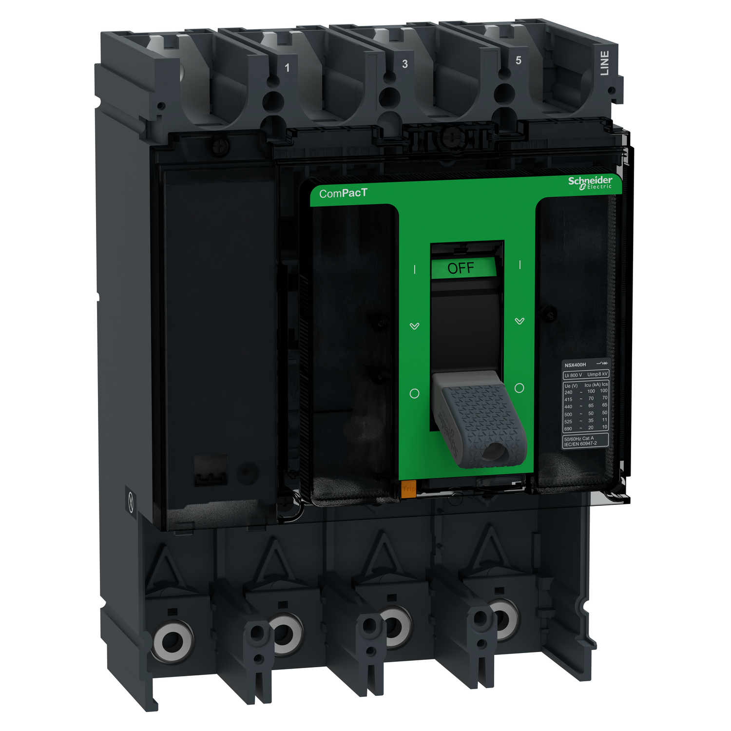 Schneider Electric Schneider Electric C40H4 – Circuit breaker basic frame, ComPacT NSX400H, 70 kA/415VAC, 4 poles, 400A frame rating, without trip unit