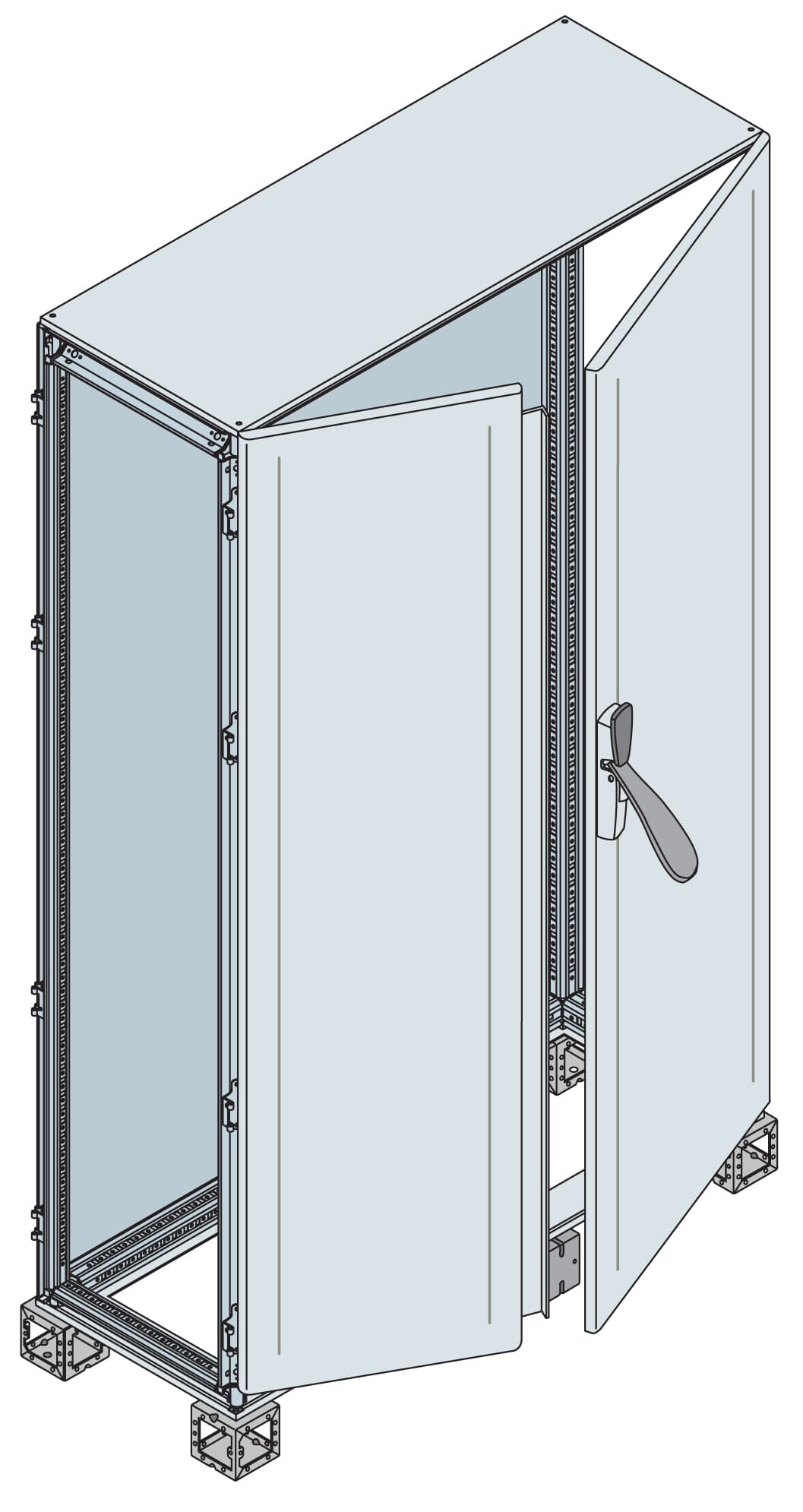 ABB ABB IS2-ES2218BK Cabinet with double blind door with overlapping closure 2200X1000X800 mm