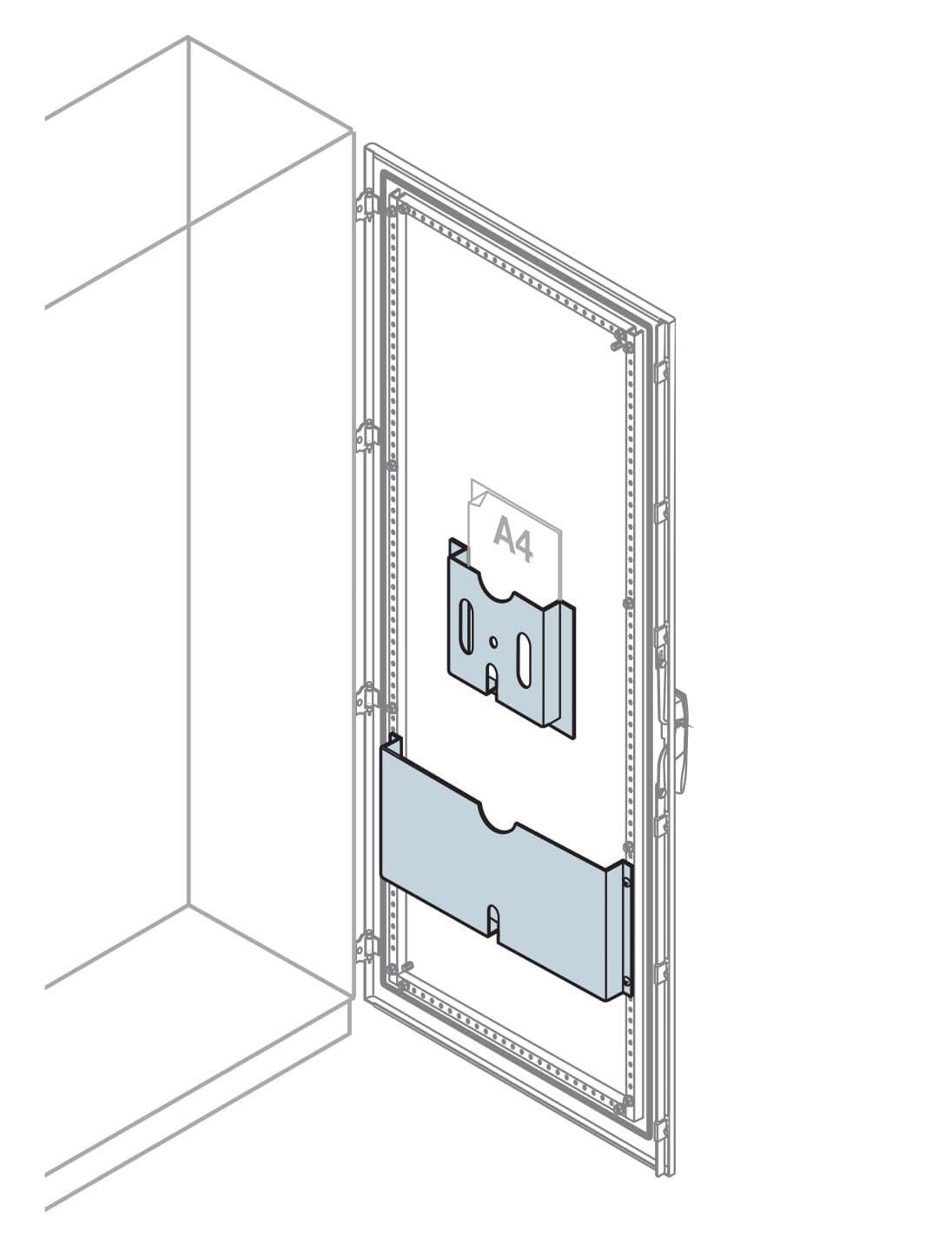 ABB ABB IS2-EV1072K Metal doc. pocket for door W=800 7035