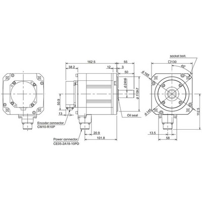 Mitsubishi Electric Mitsubishi Electric HF154S-A48 – AC brushless rotary servo motor