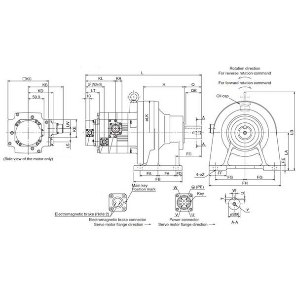 Mitsubishi Electric Mitsubishi Electric HG-SR5024G1H 1/17 – AC geared rotary servo motor / gearmotor